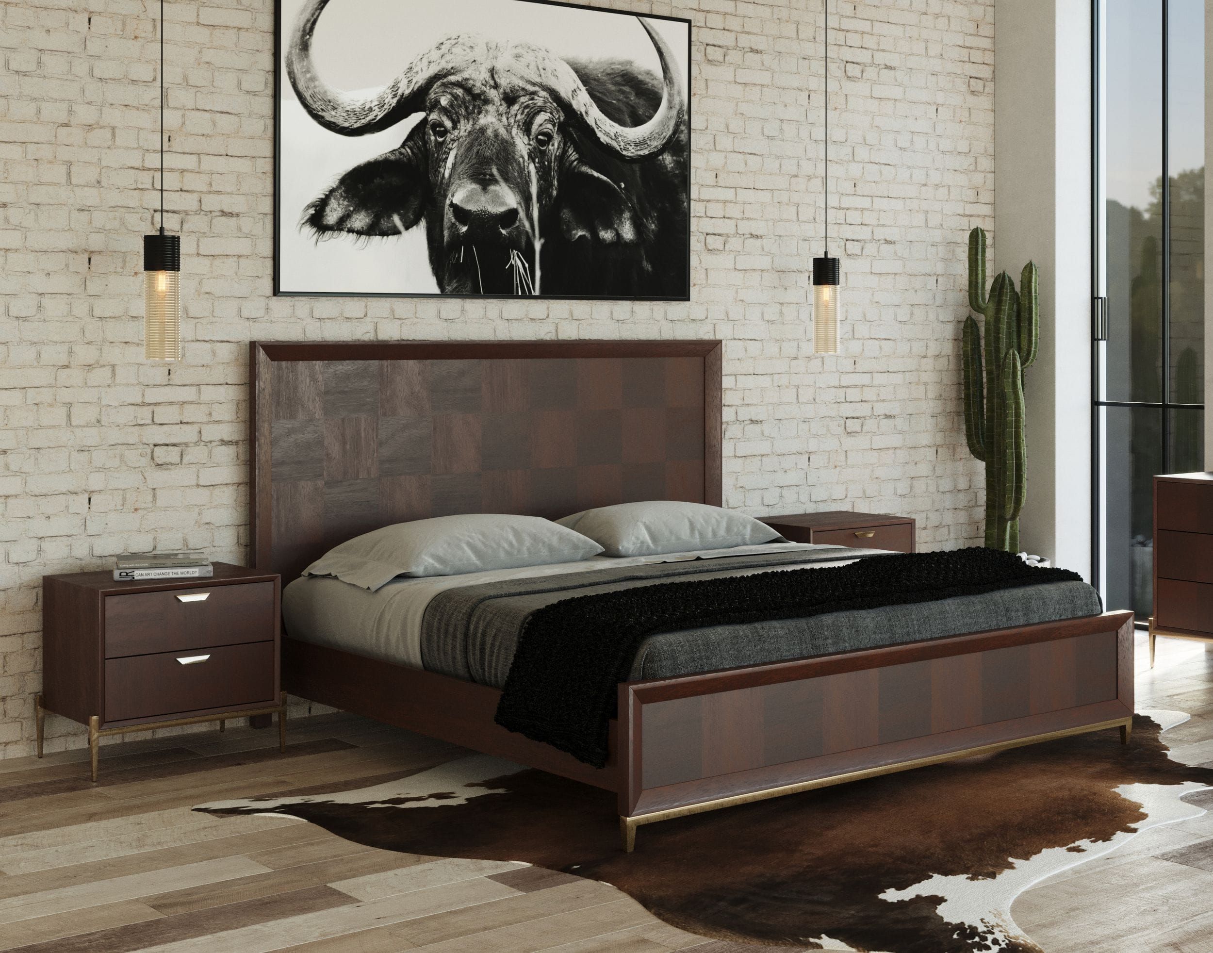 Shane Modern Acacia Bed