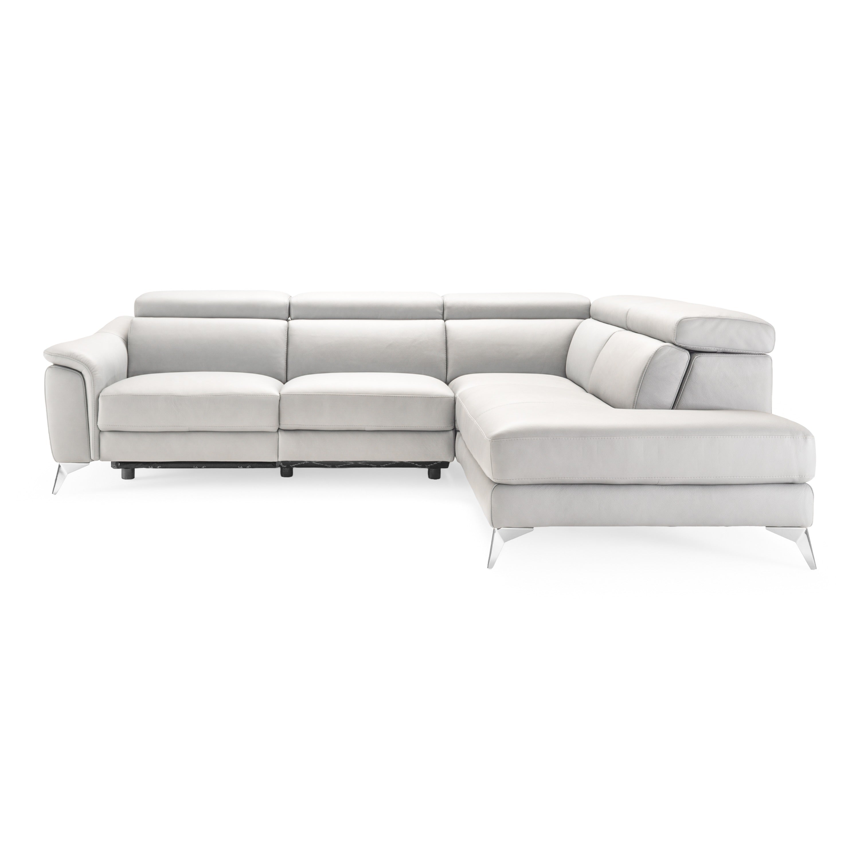 Monte Carlo Italian Modern Leather Right Facing Sectional Sofa