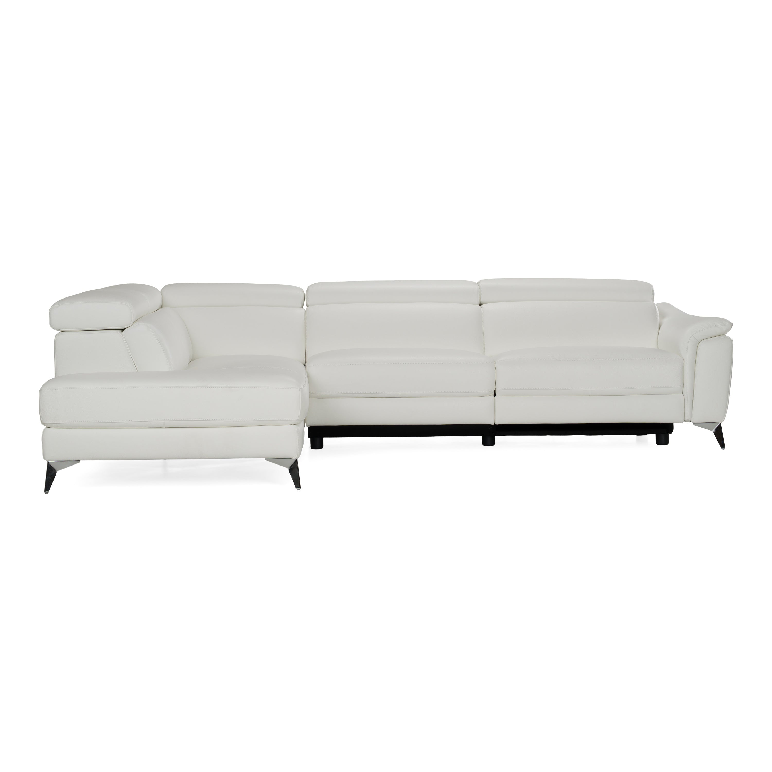 Monte Carlo Italian Modern Leather Left Facing Sectional Sofa