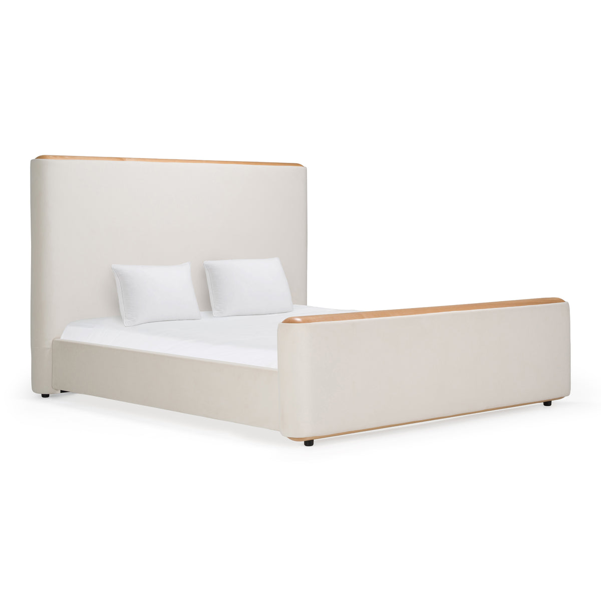 Mora - Modern Fabric and Wood Bed