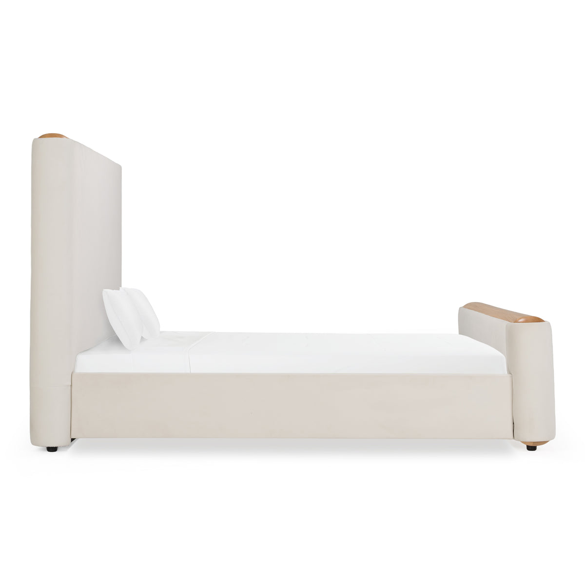 Mora - Modern Fabric and Wood Bed