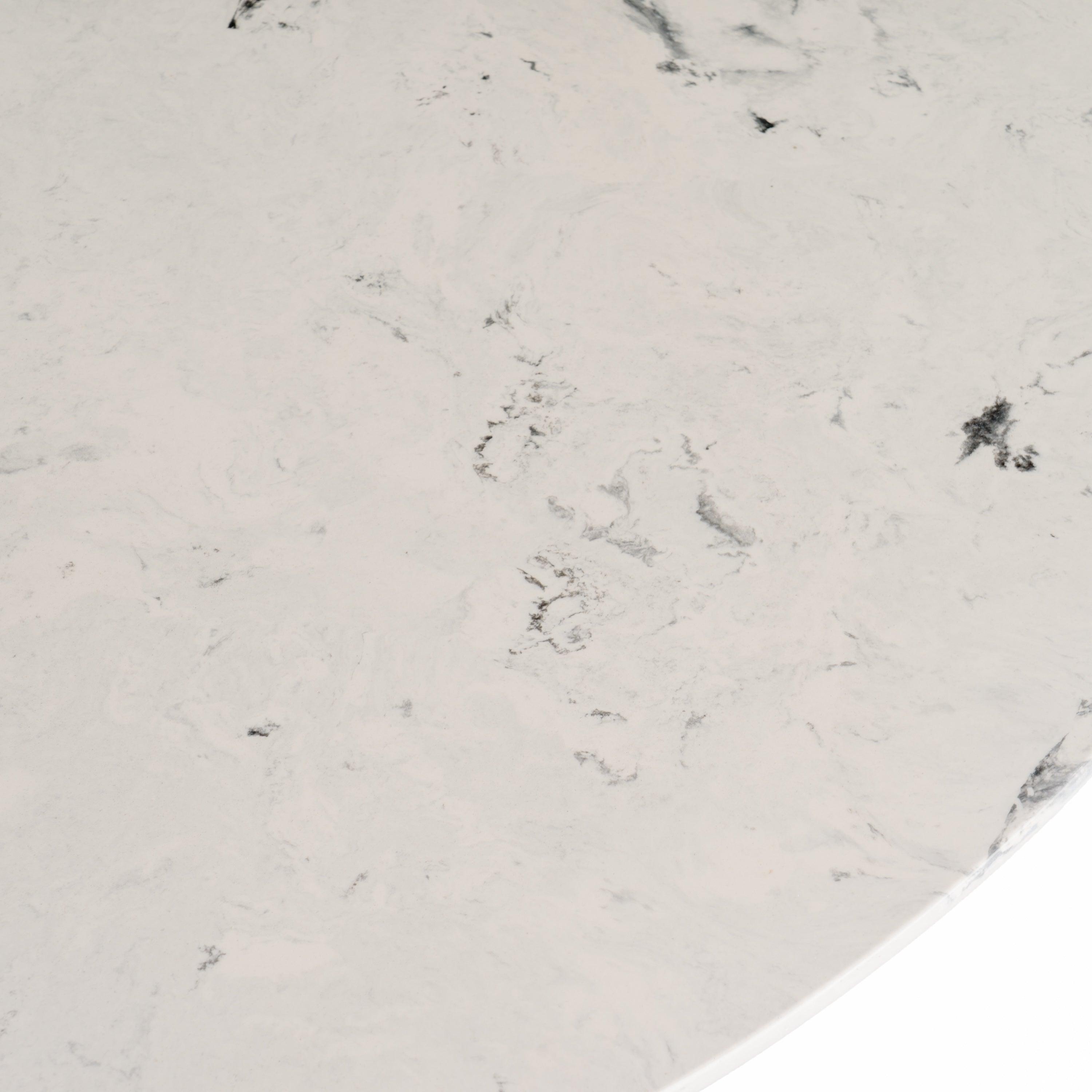 Nancy Mid-Century Modern Marble and Round Dining Table