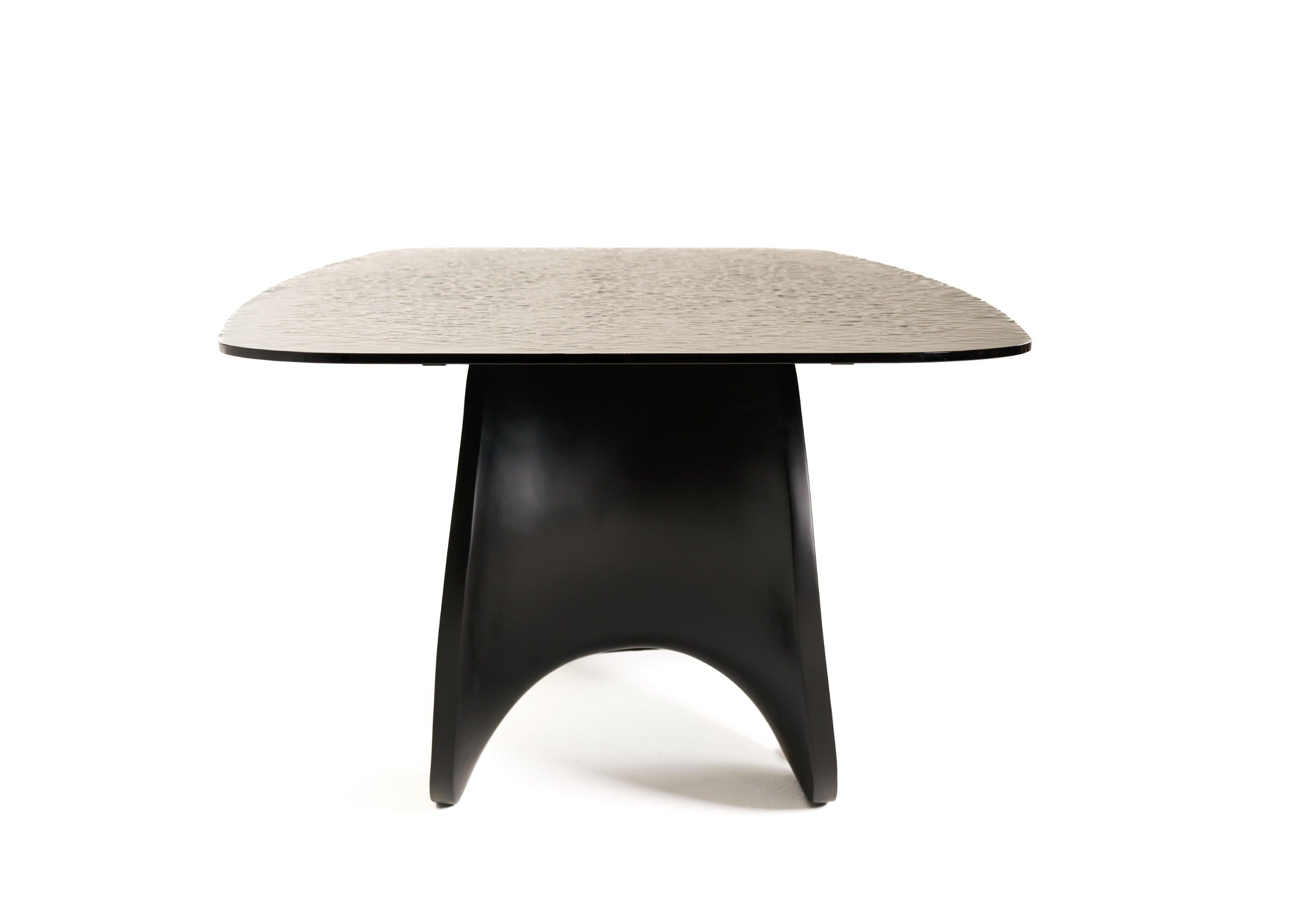 Neptune Modern Wave Glass Dining Table
