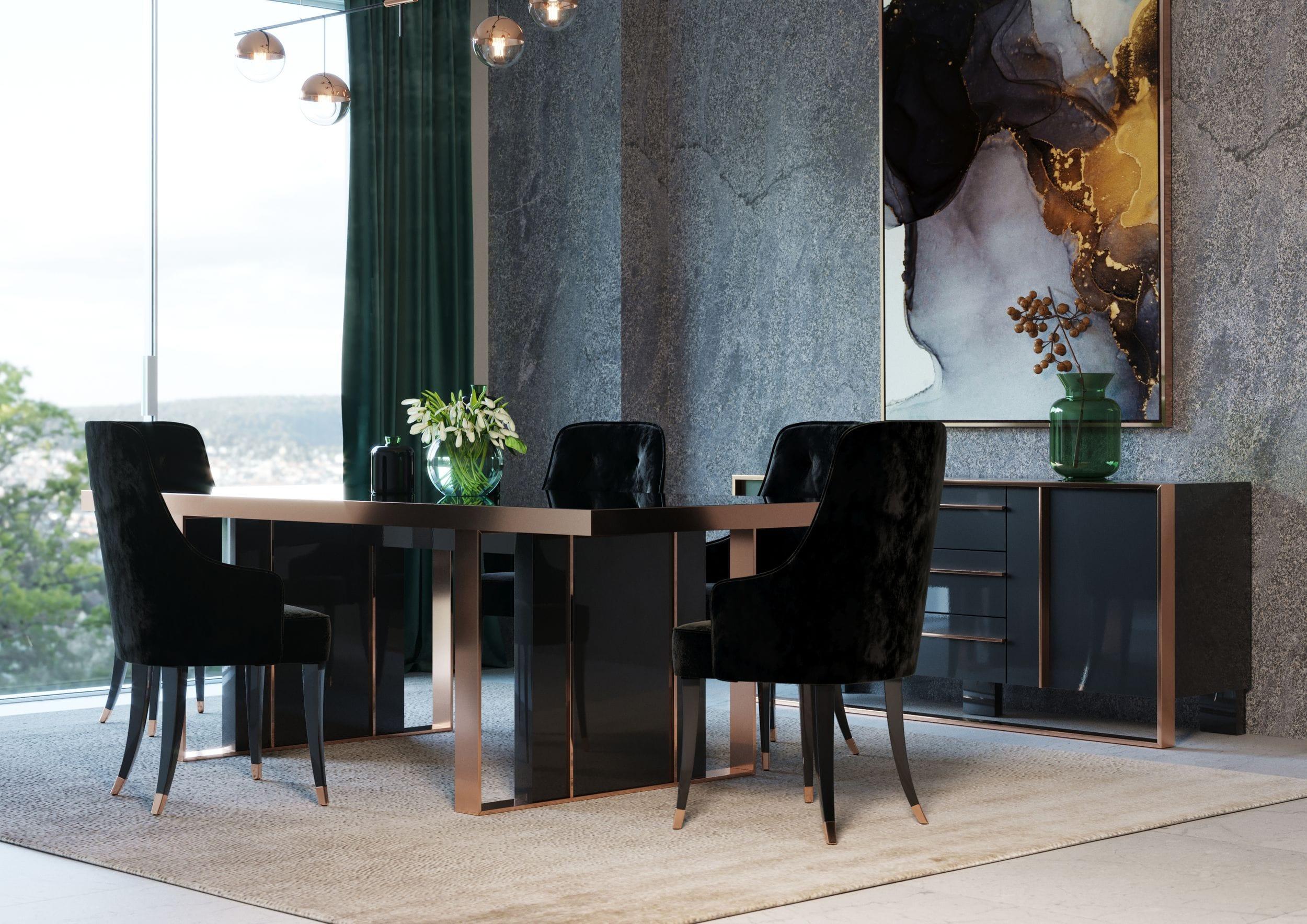 Cartier Modern Rosegold Dining Table