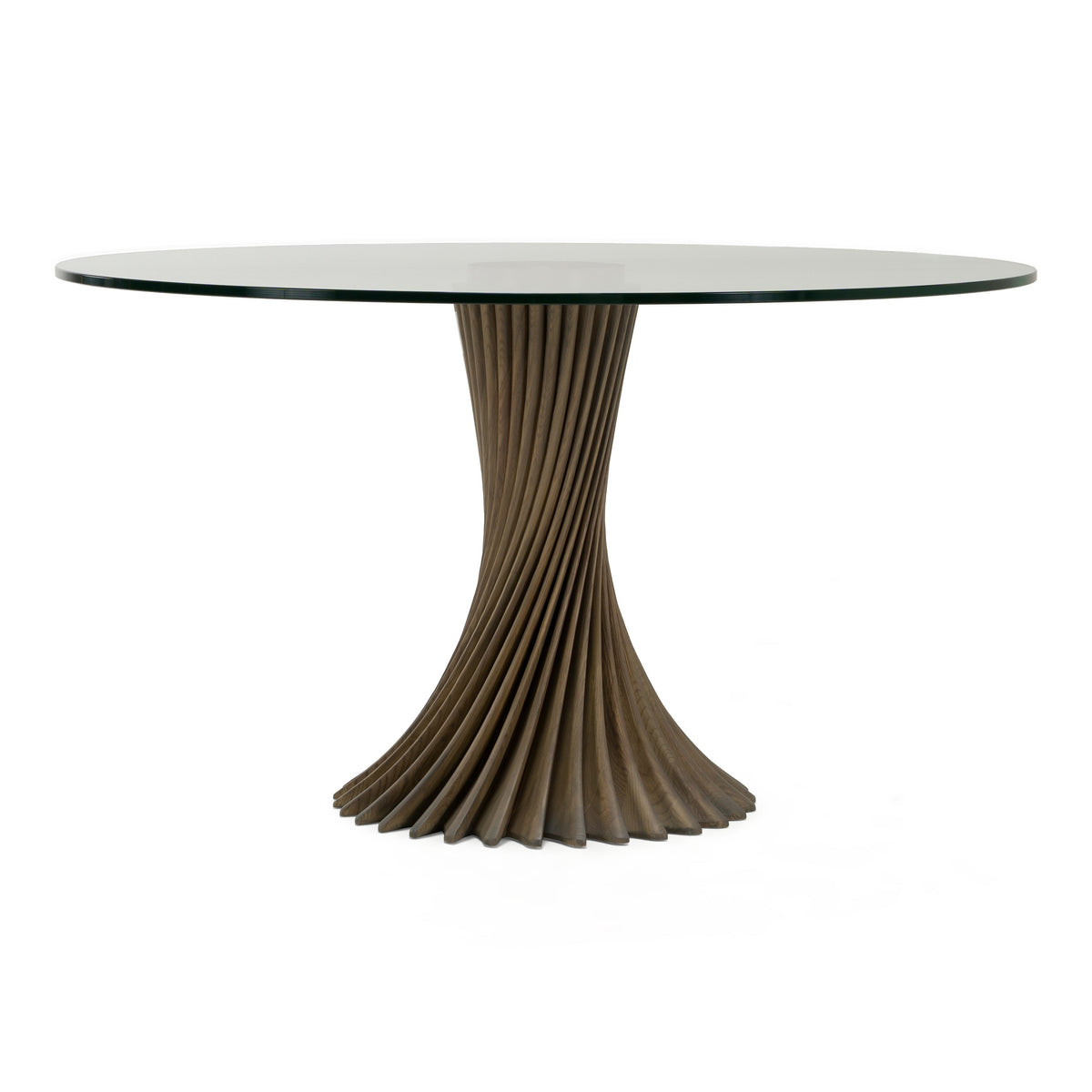 Ocasio - Modern Glass and Ash Round Dining Table