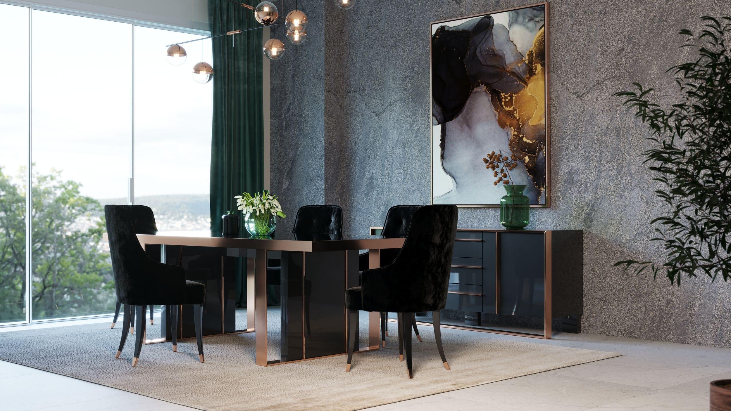 Cartier Modern Rosegold Dining Table