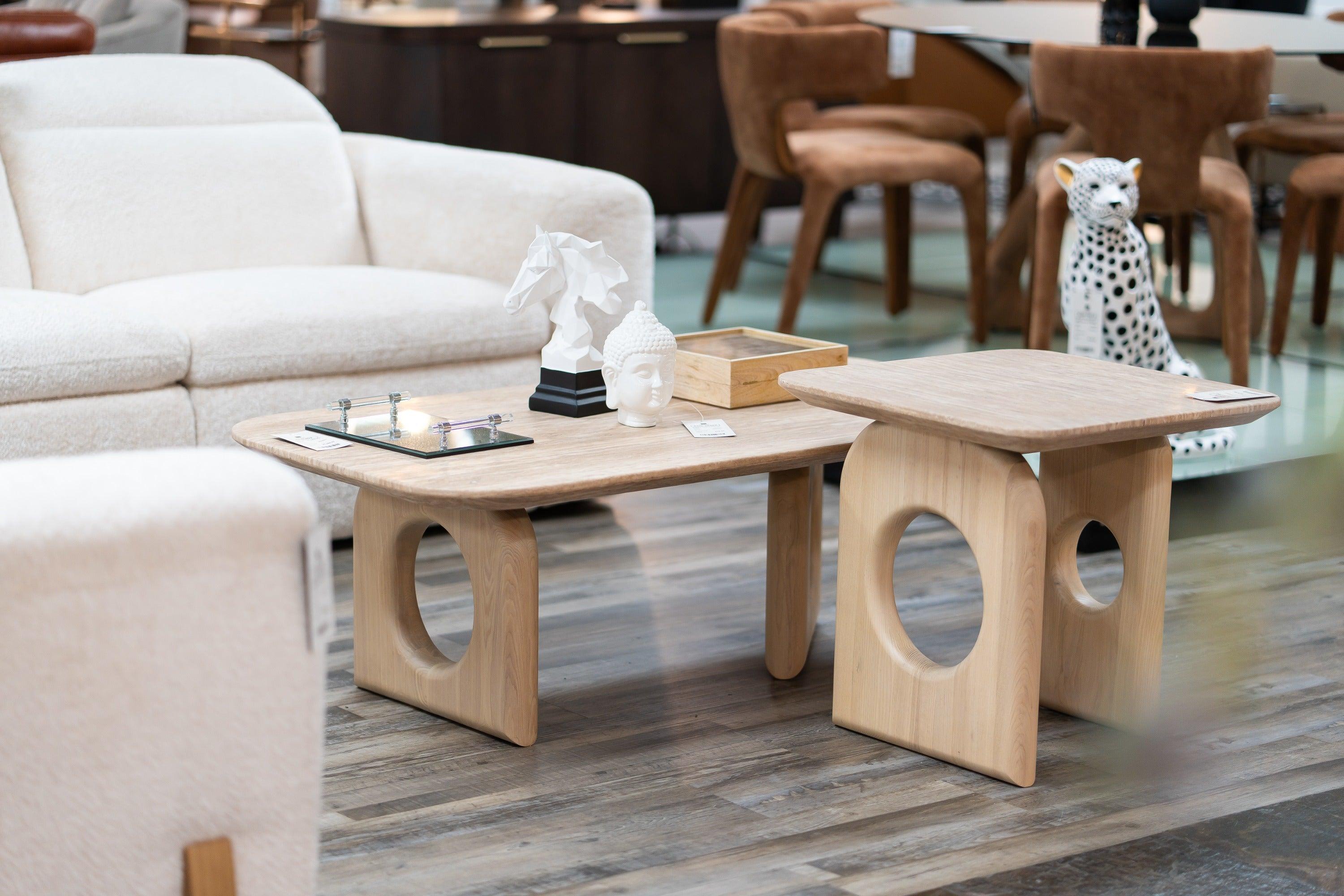 Osaka Modern Faux Marble and Ash Coffee Table
