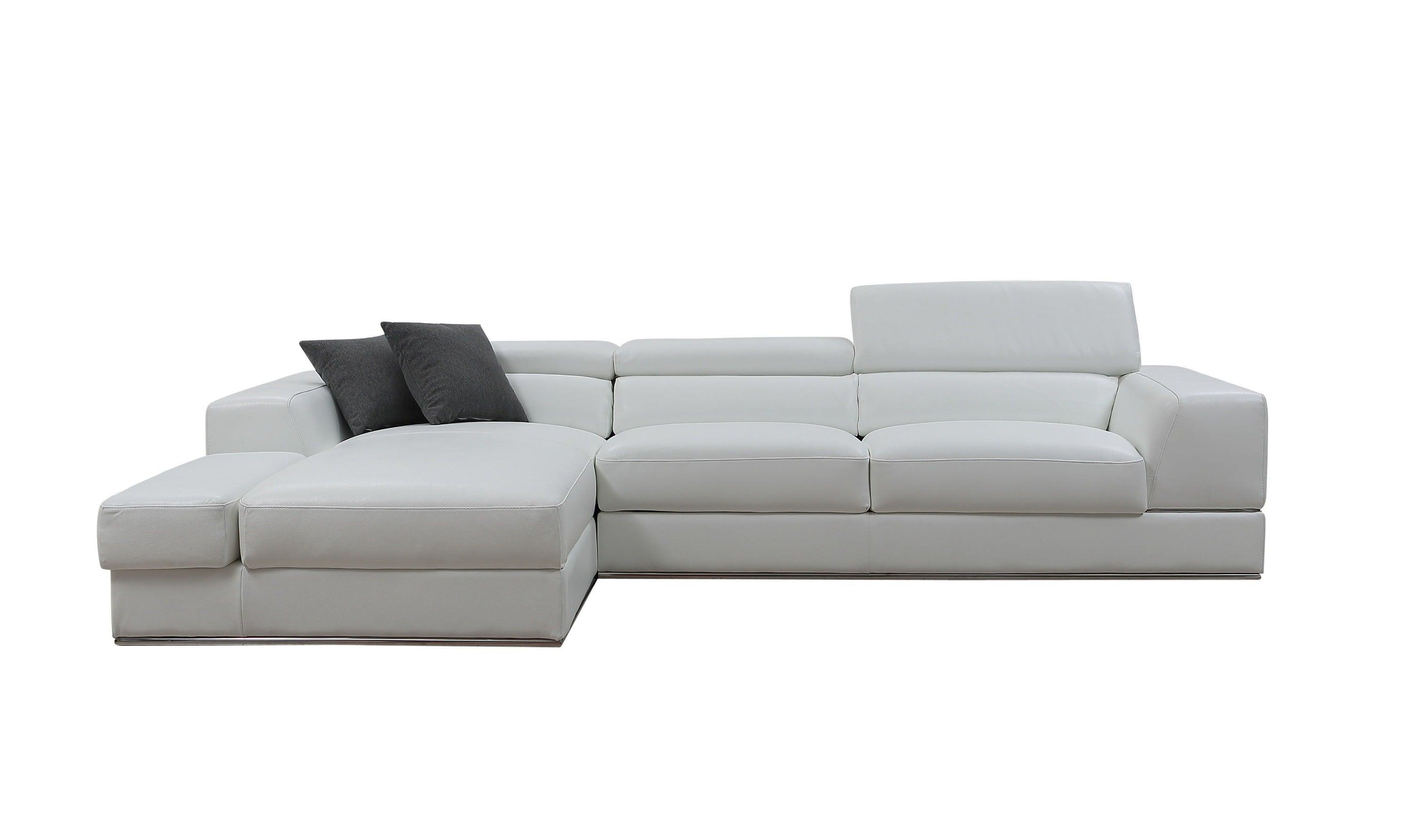 Divani Casa Pella Mini Modern Leather Left Facing Sectional Sofa