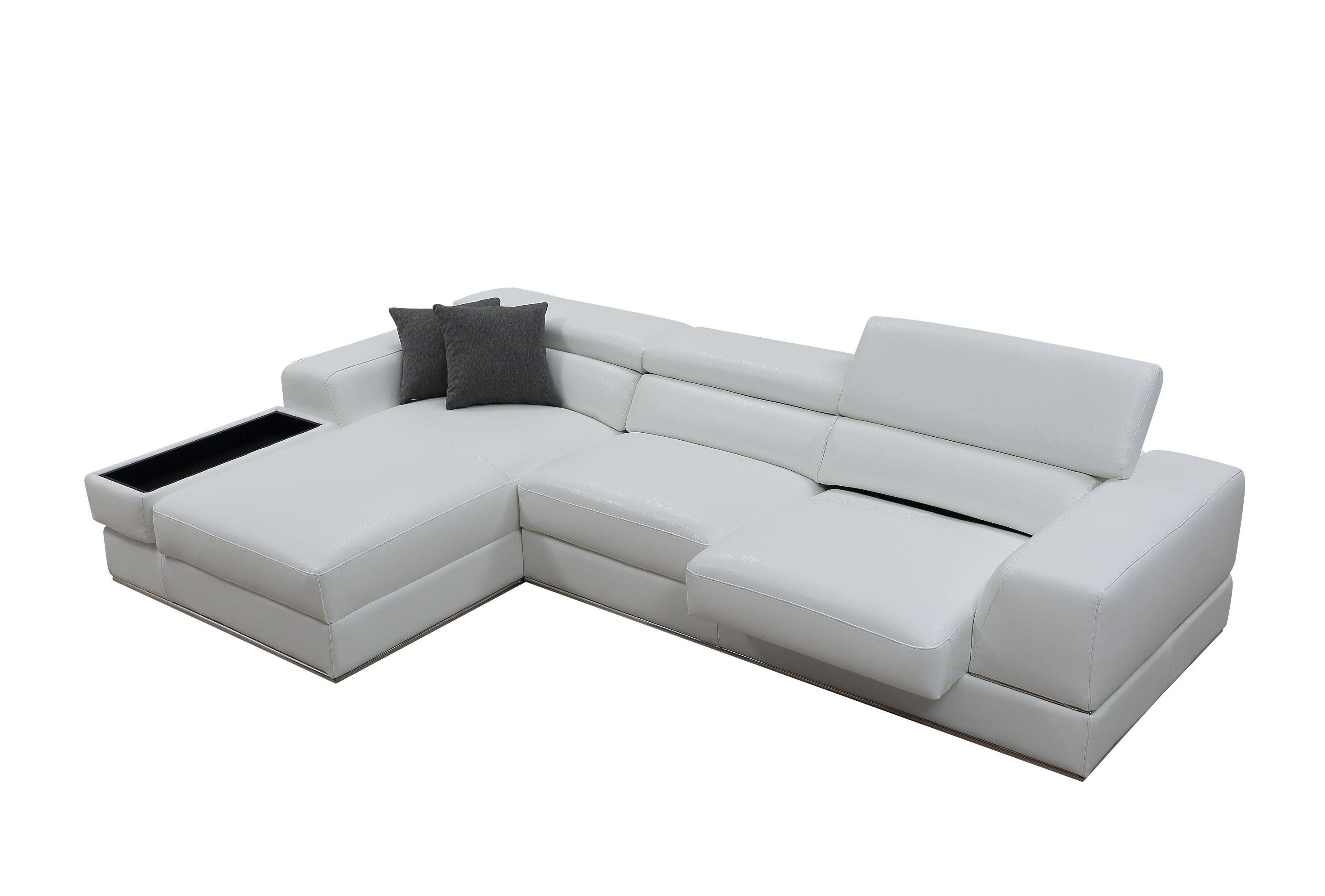Divani Casa Pella Mini Modern Leather Left Facing Sectional Sofa