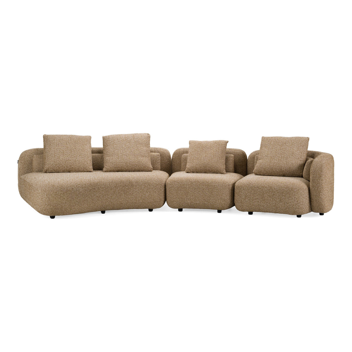 Percy - Contemporary Fabric Left Facing Chaise Sectional Sofa