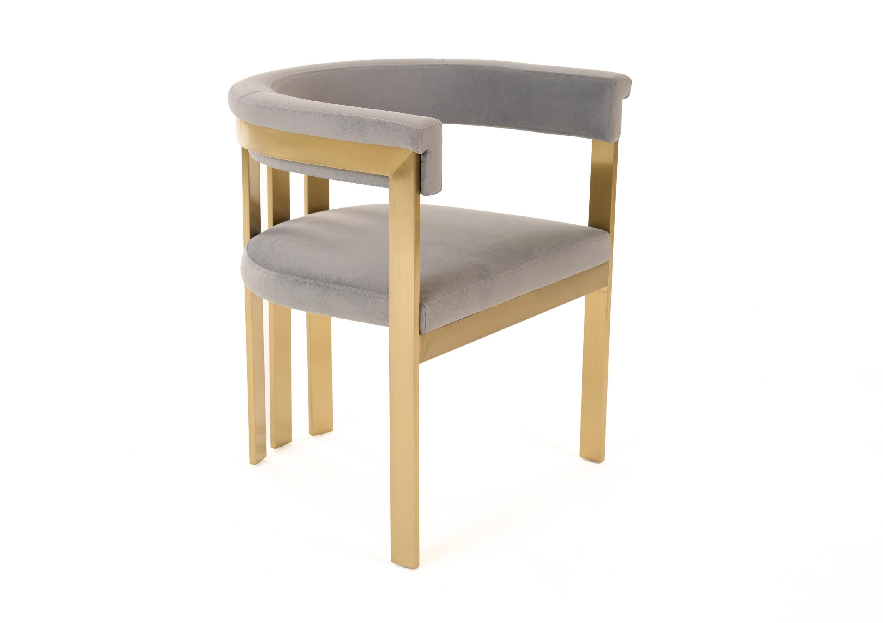 Modrest Pontiac Modern Velvet Champagne Dining Chair