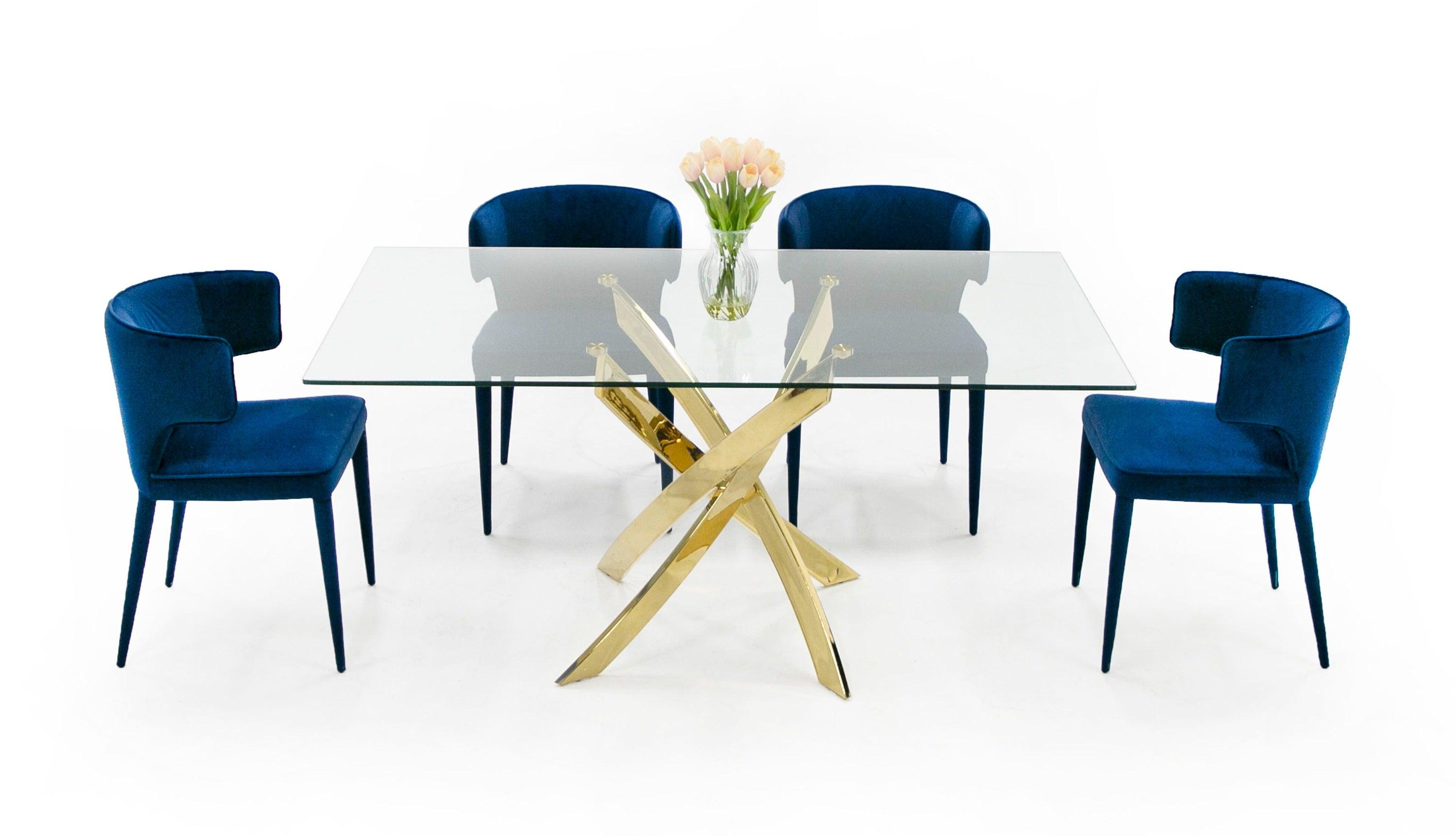 Pyrite Modern Glass and Dining Table