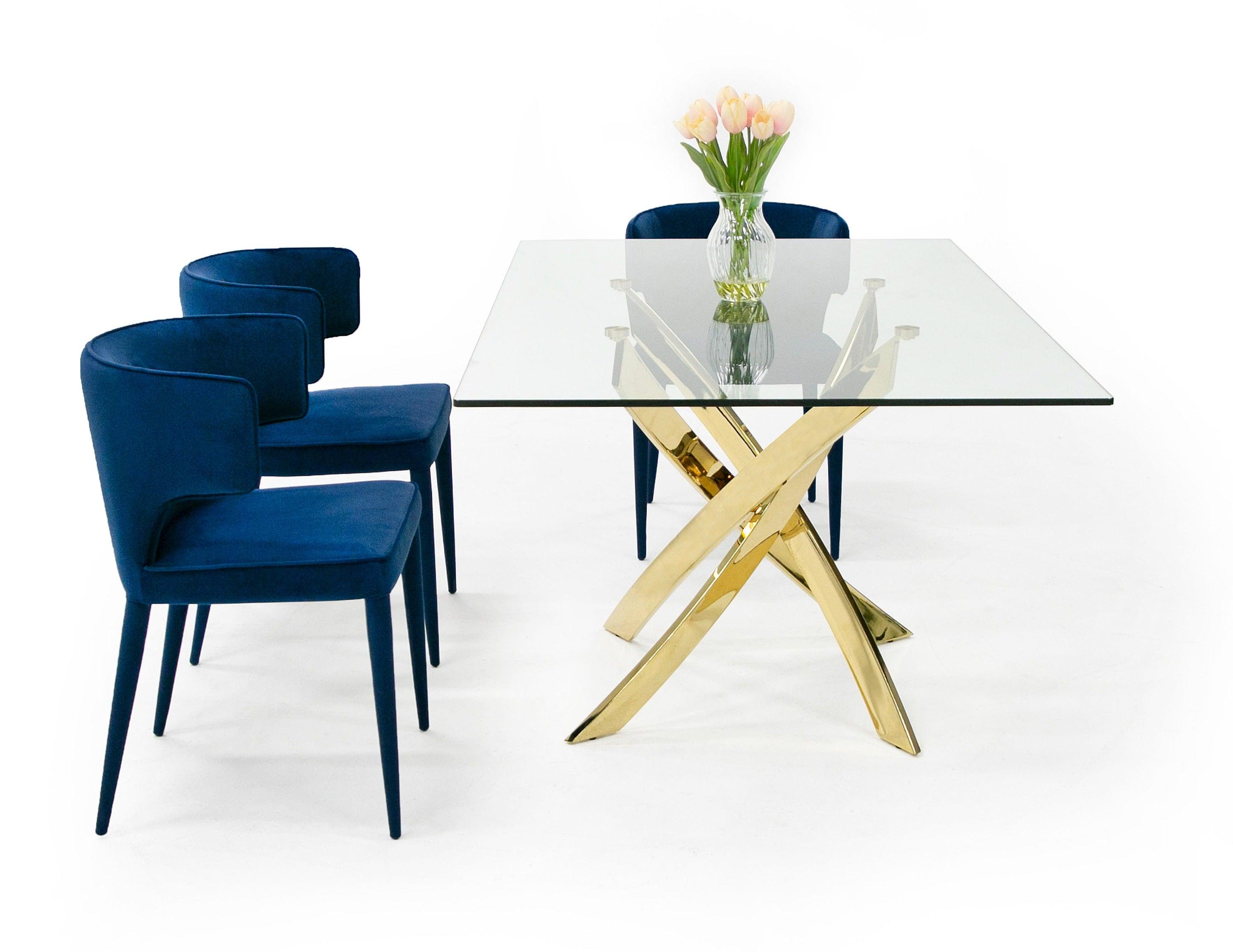 Pyrite Modern Glass and Dining Table
