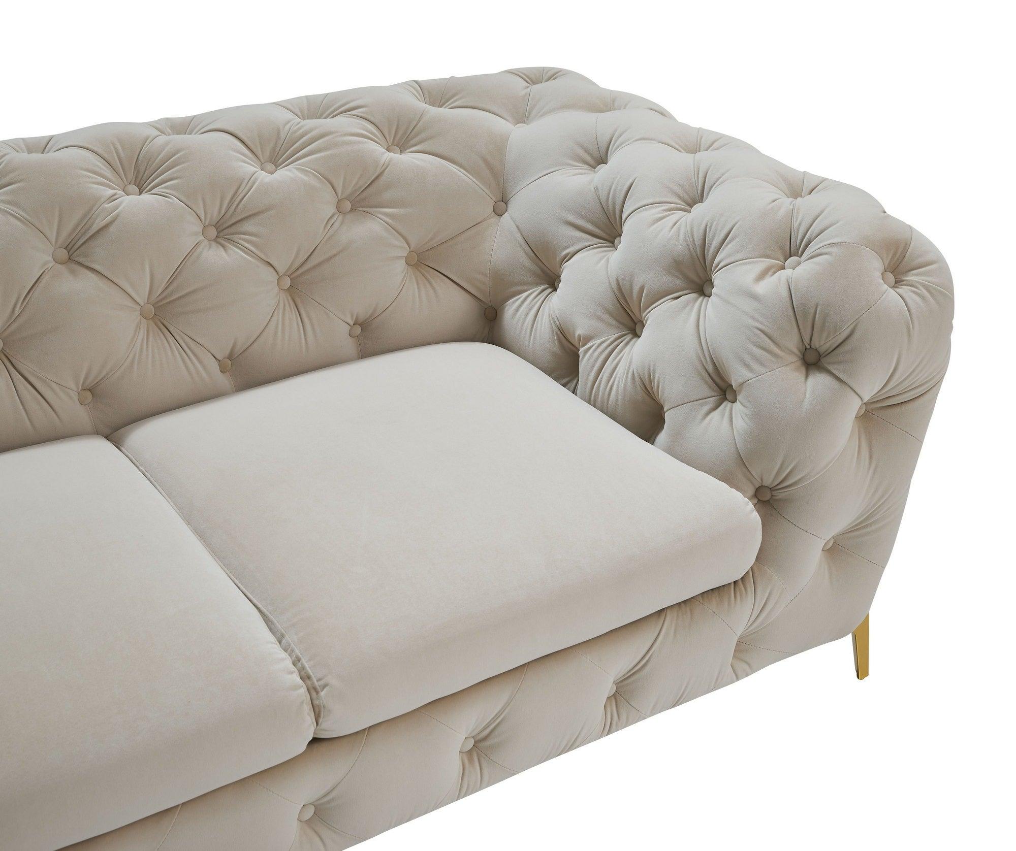 Quincey Transitional Velvet Loveseat