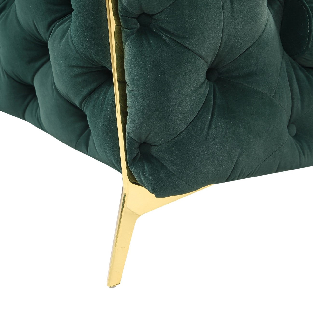 Quincey Transitional Emerald Velvet Loveseat