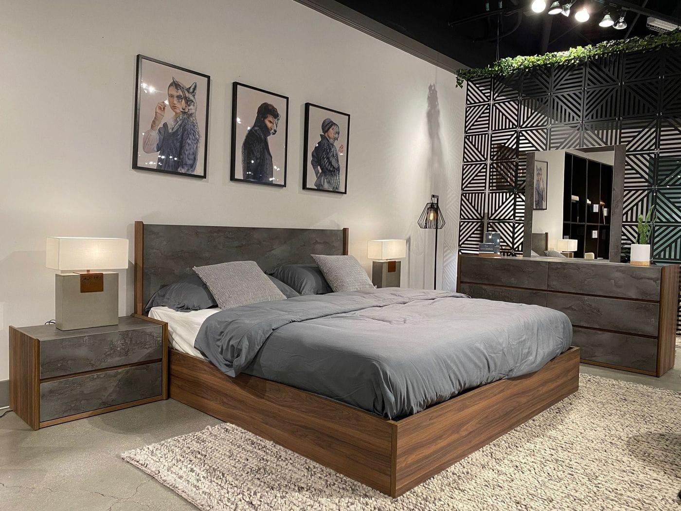 Nova Domus Rado Modern Volcanic Slate Bed