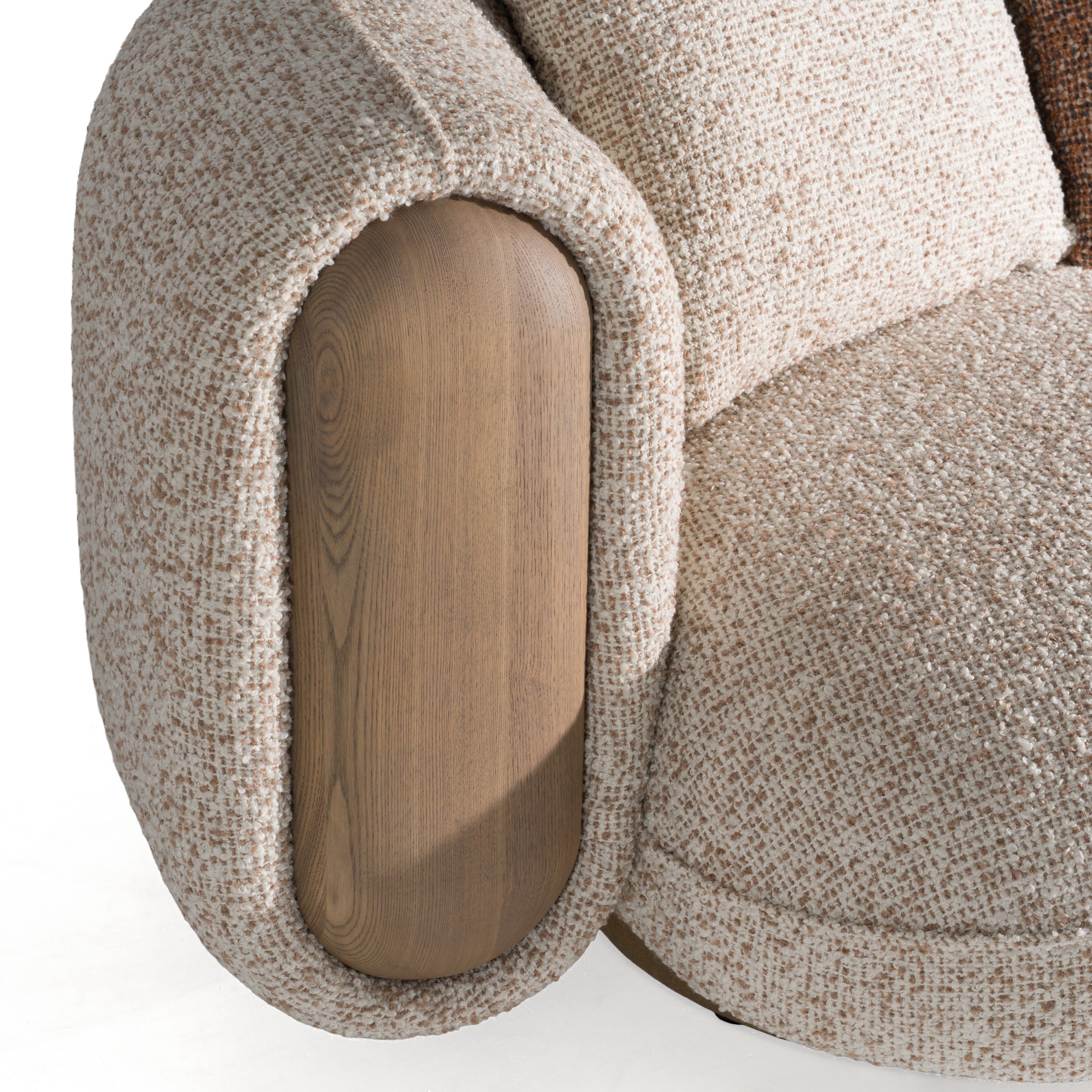 Raywood Modern Multicolored Boucle Fabric and Ash Sofa