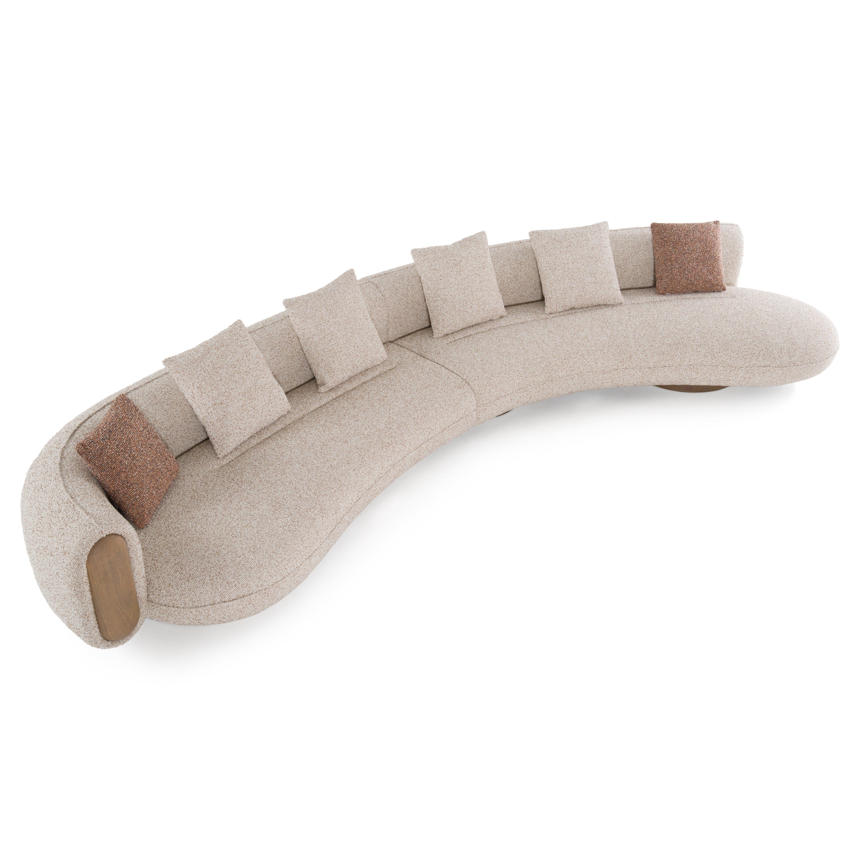 Raywood Modern Multicolored Boucle Fabric and Ash Sectional Sofa