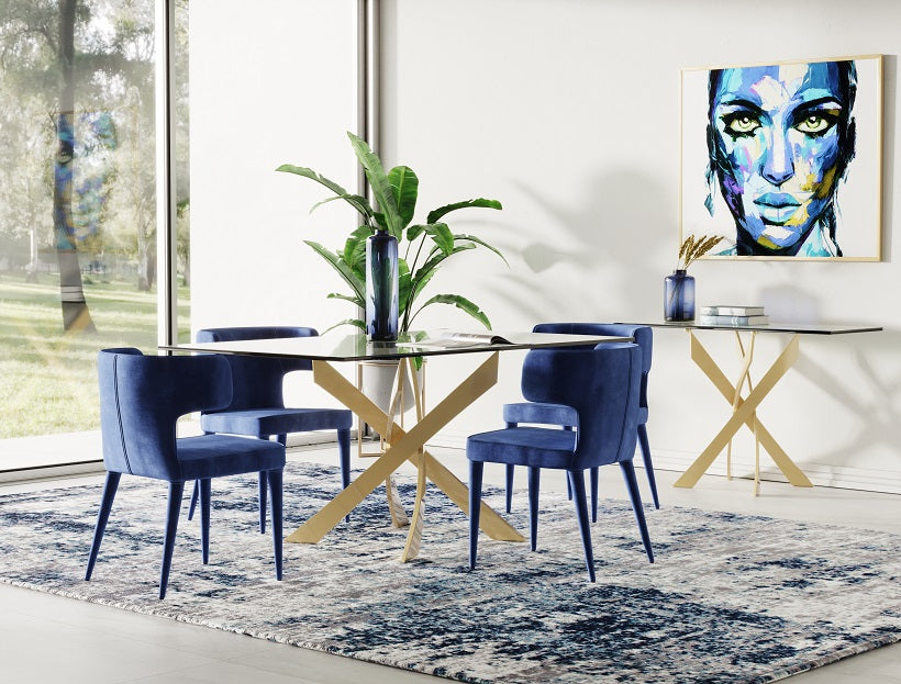 Pyrite Modern Glass and Dining Table