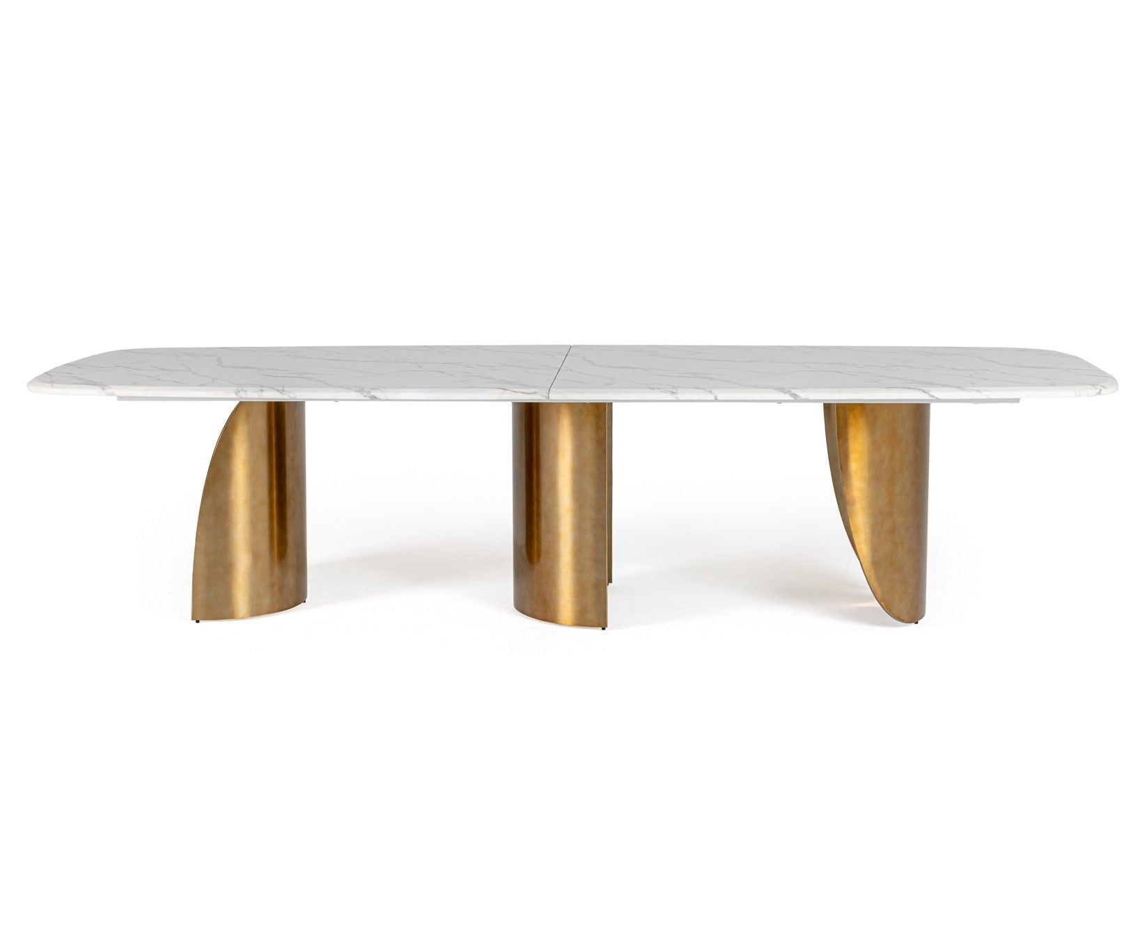 Reynold Glam Faux Marble and Stainless Steel Dining Table