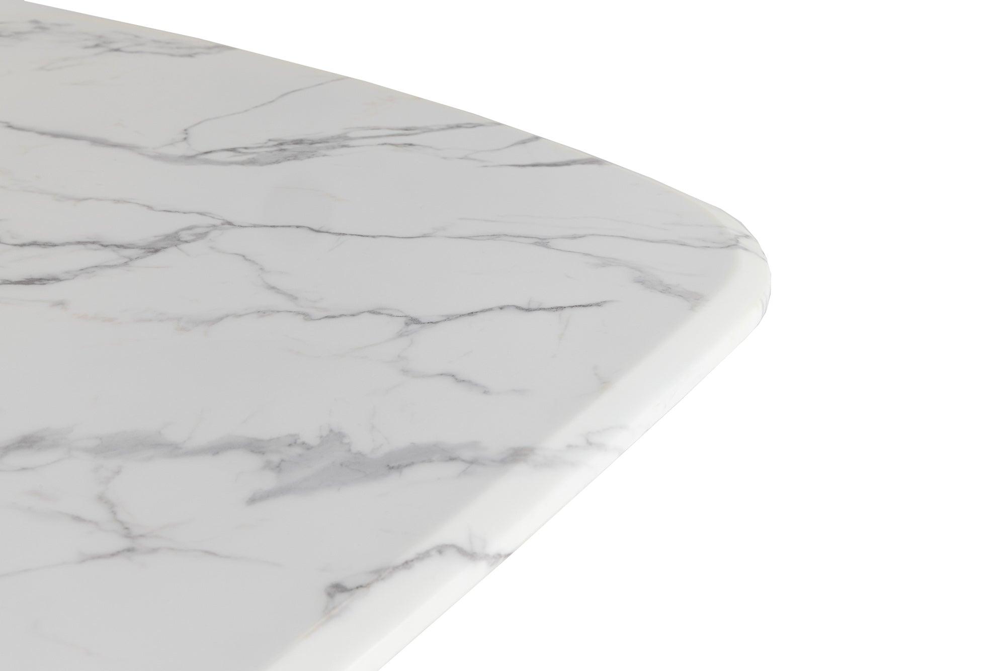 Reynold Glam Faux Marble and Stainless Steel Dining Table