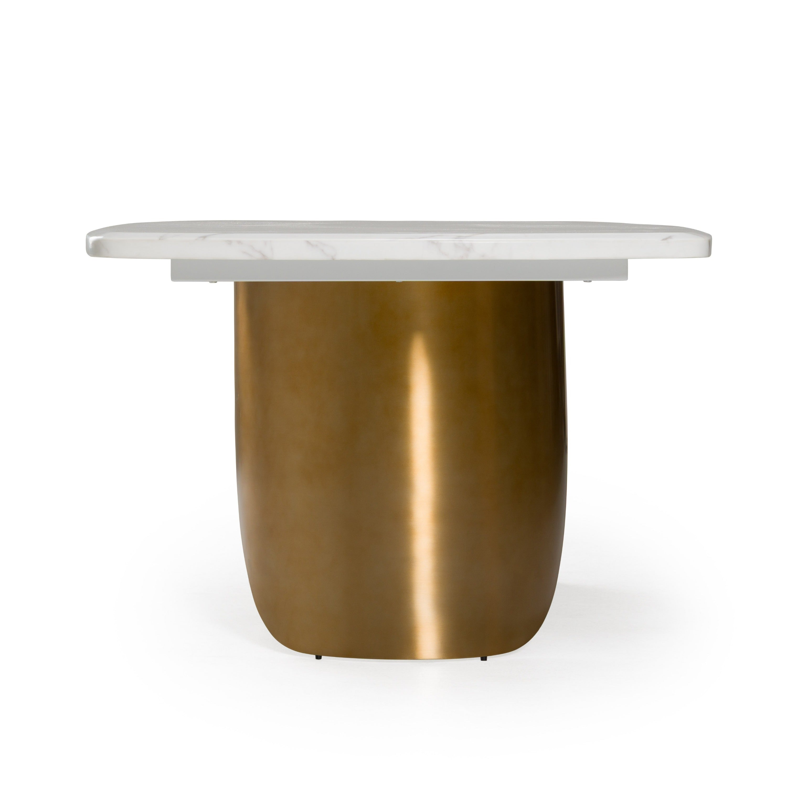 Reynold Glam Faux Marble and Stainless Steel 94-Inch Dining Table