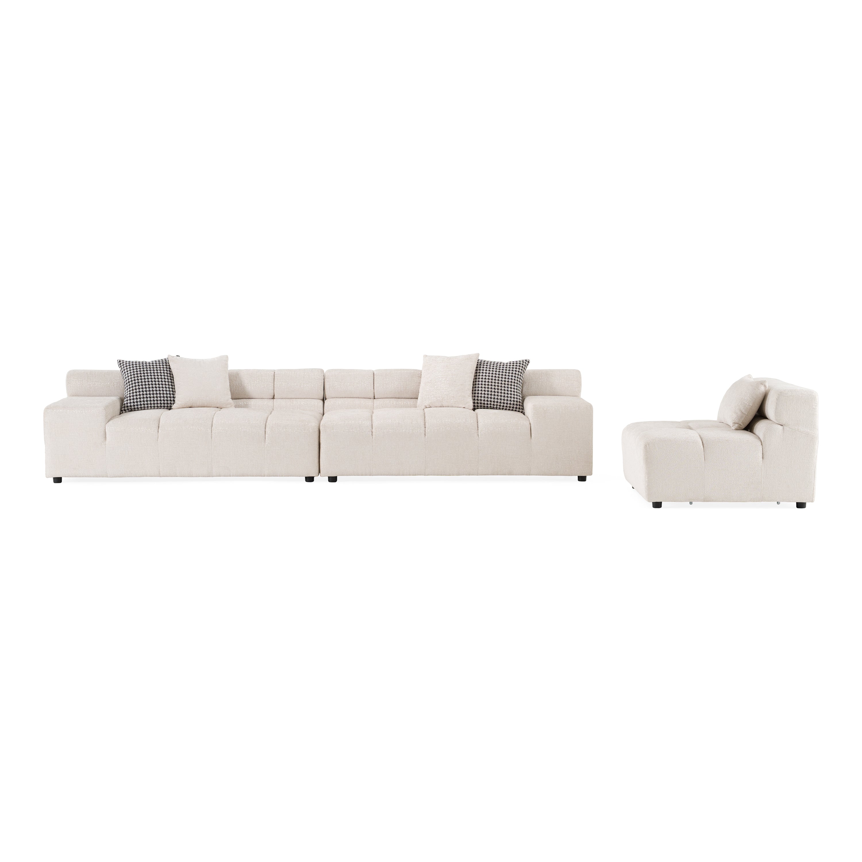 Rhonda Modern Fabric Modular Sectional Sofa