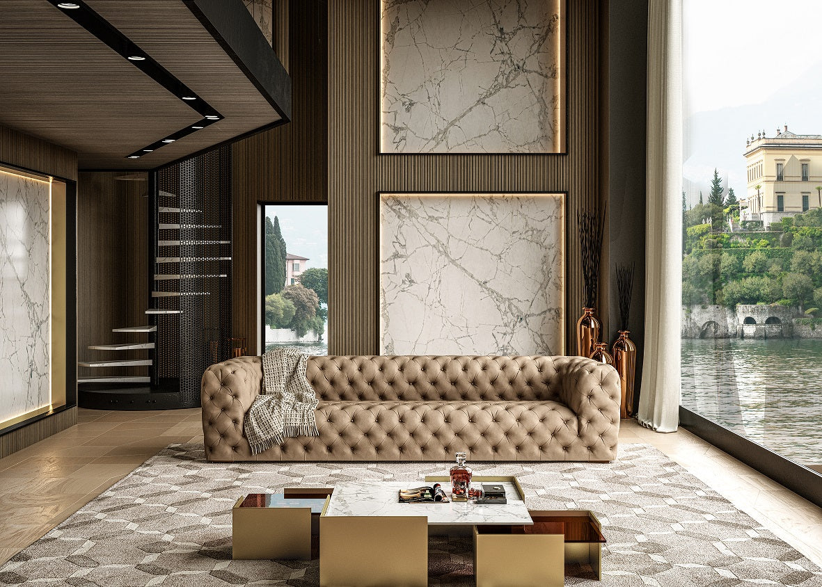 Ellington Italian Nubuck Leather 4 Seater Sofa