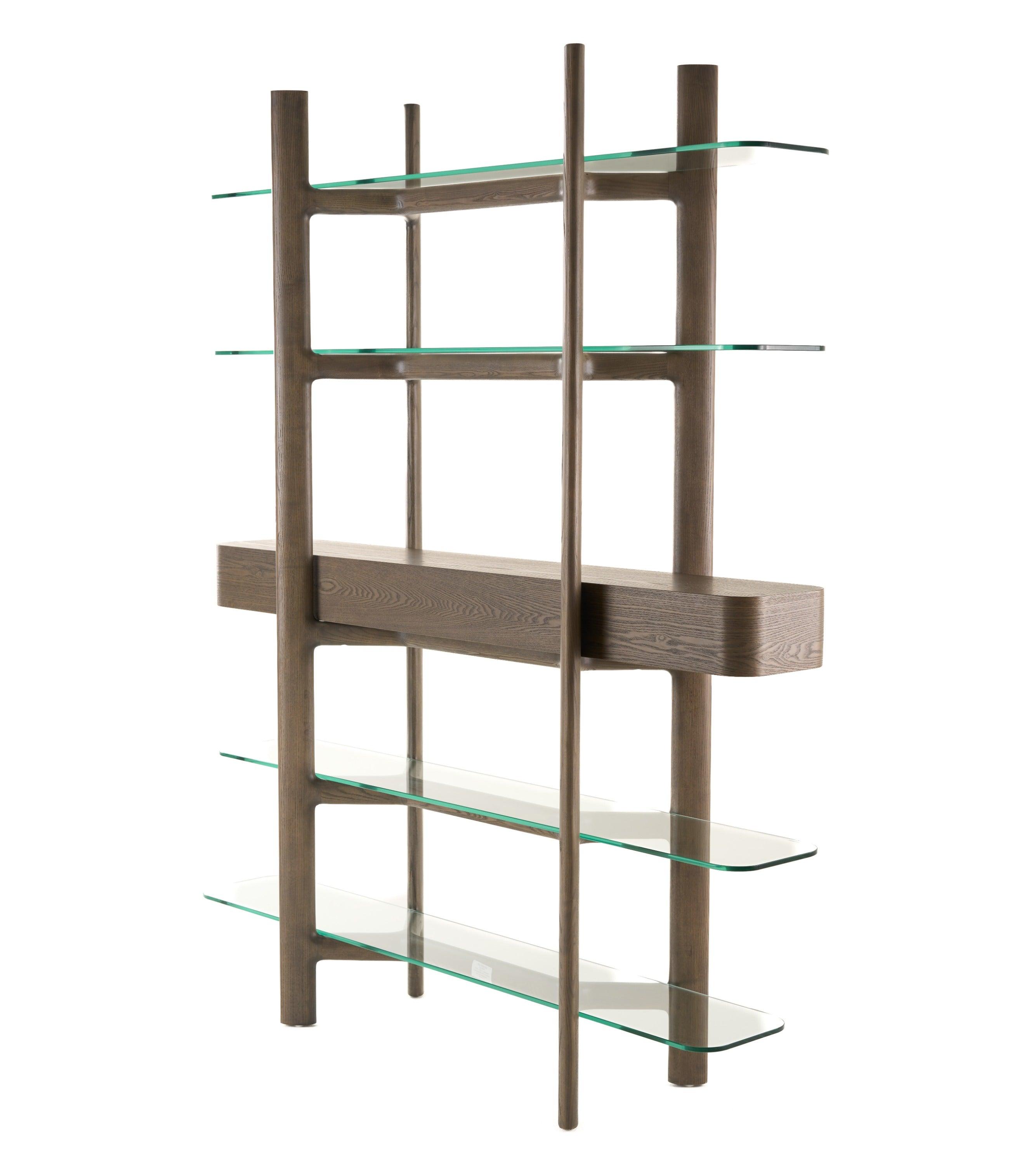 Modrest Rinaldi MidCentury Modern Ash Glass Bookshelf