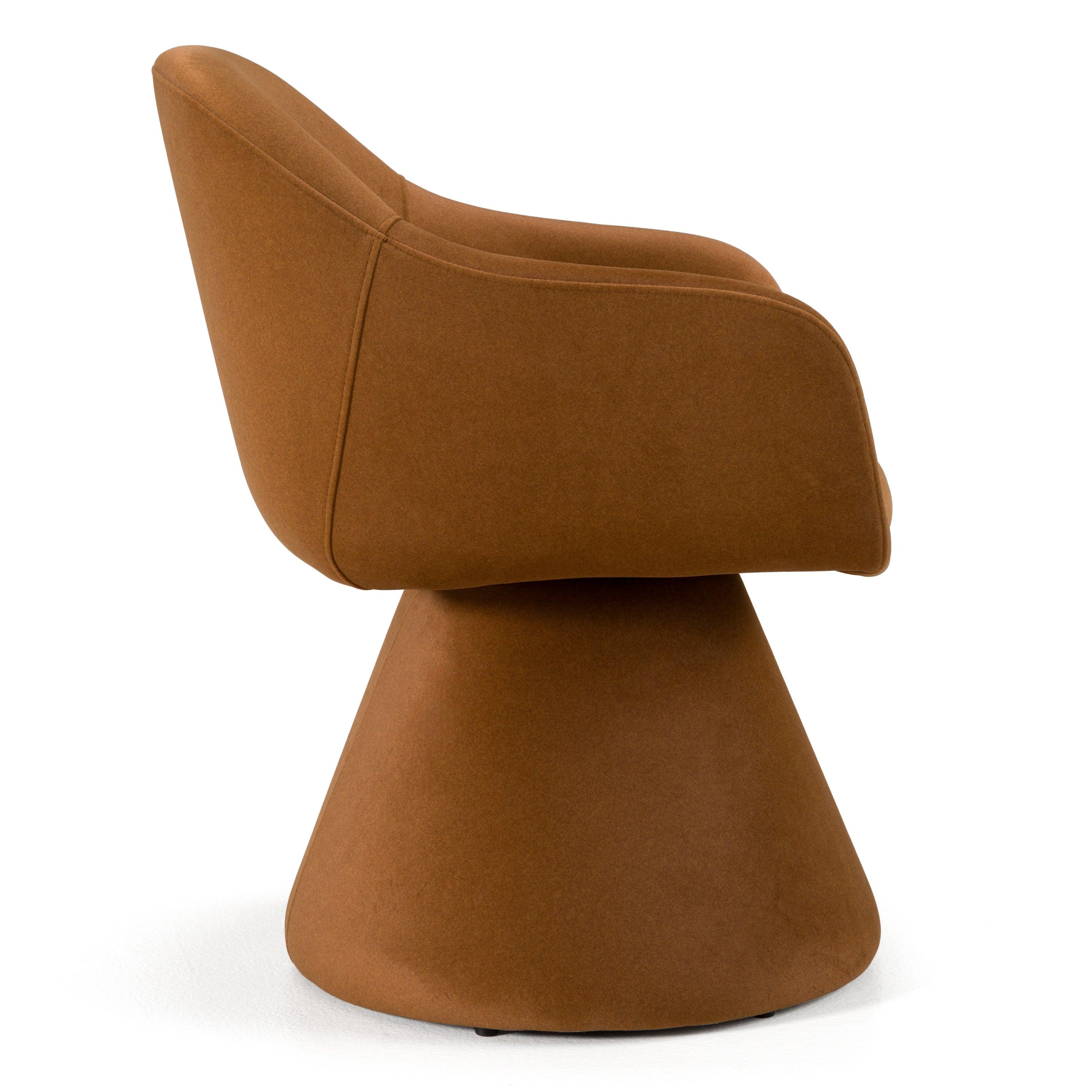 Modrest Risa Modern Rust Fabric Swivel Dining Chair