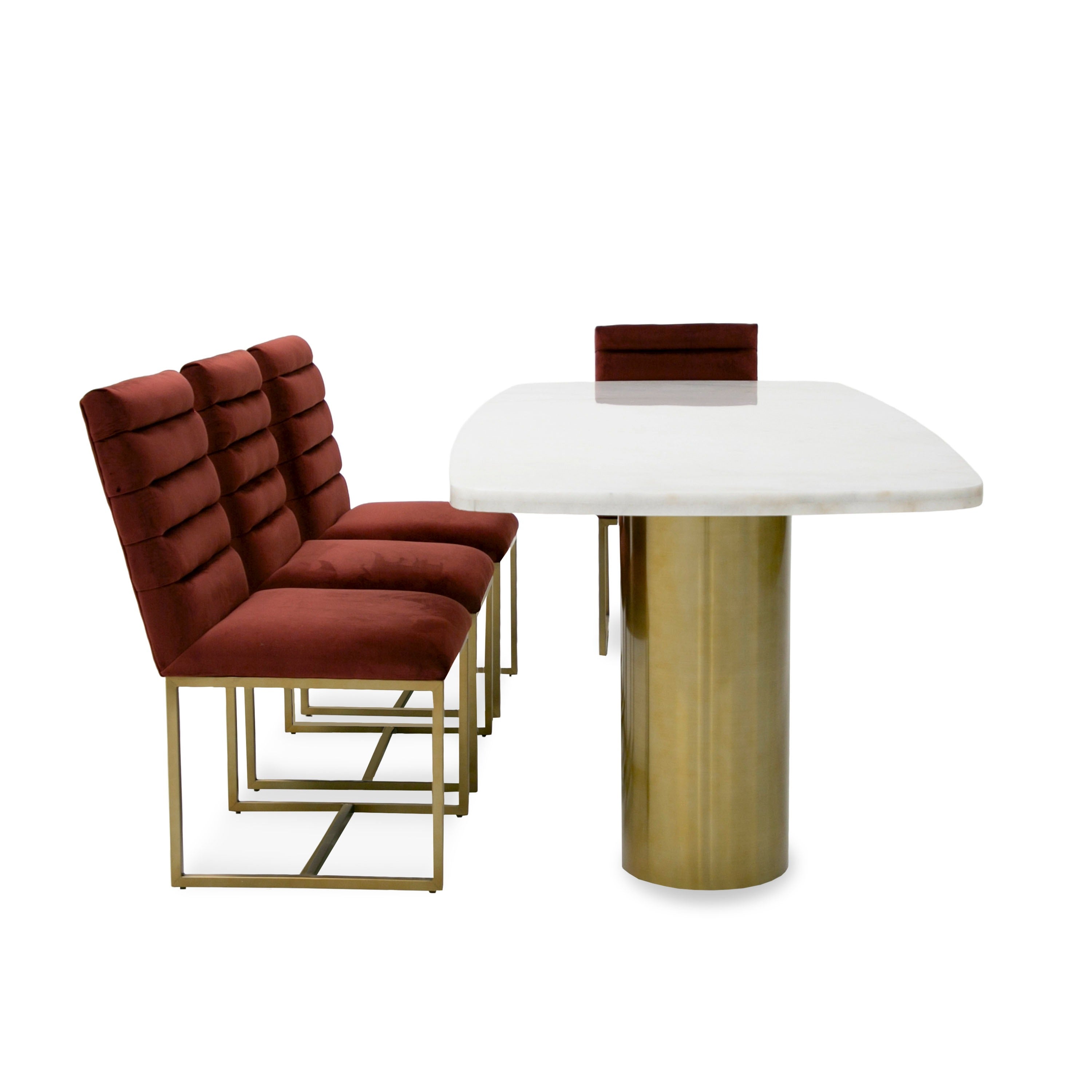 Rocky - Glam Marble and Brush Large Dining Table