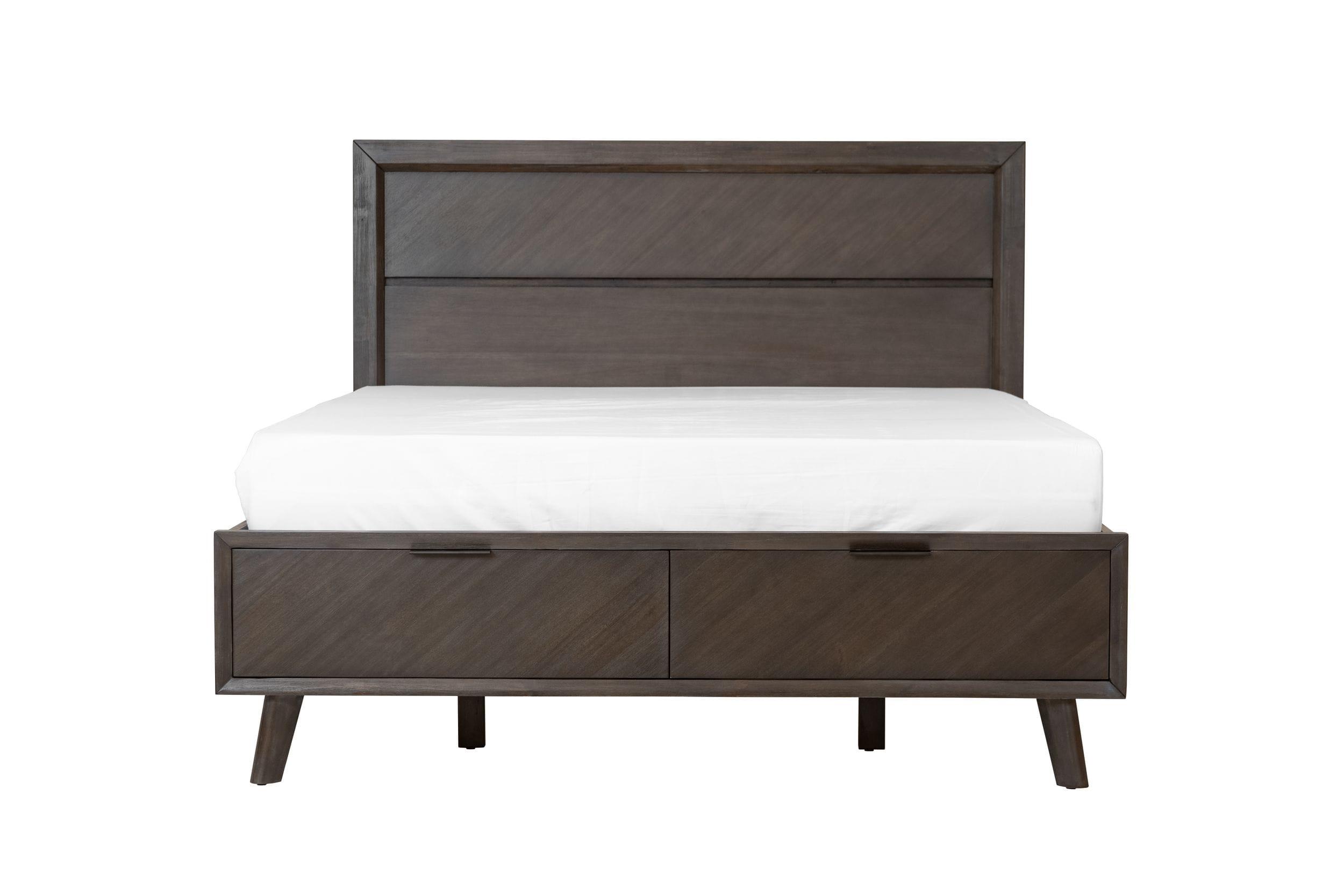 Roger Mid-century Acacia Bed