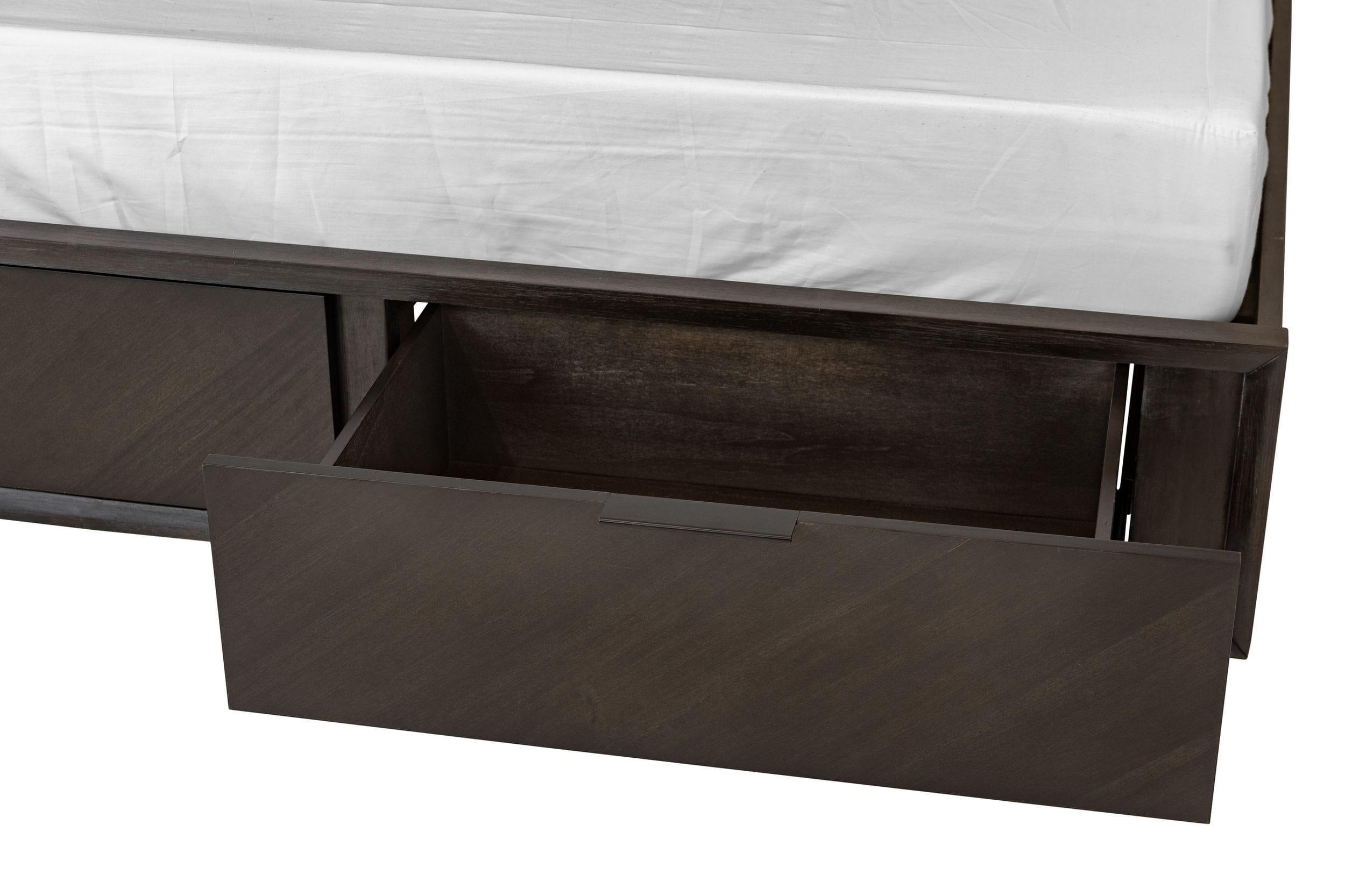 Roger Mid-century Acacia Bed