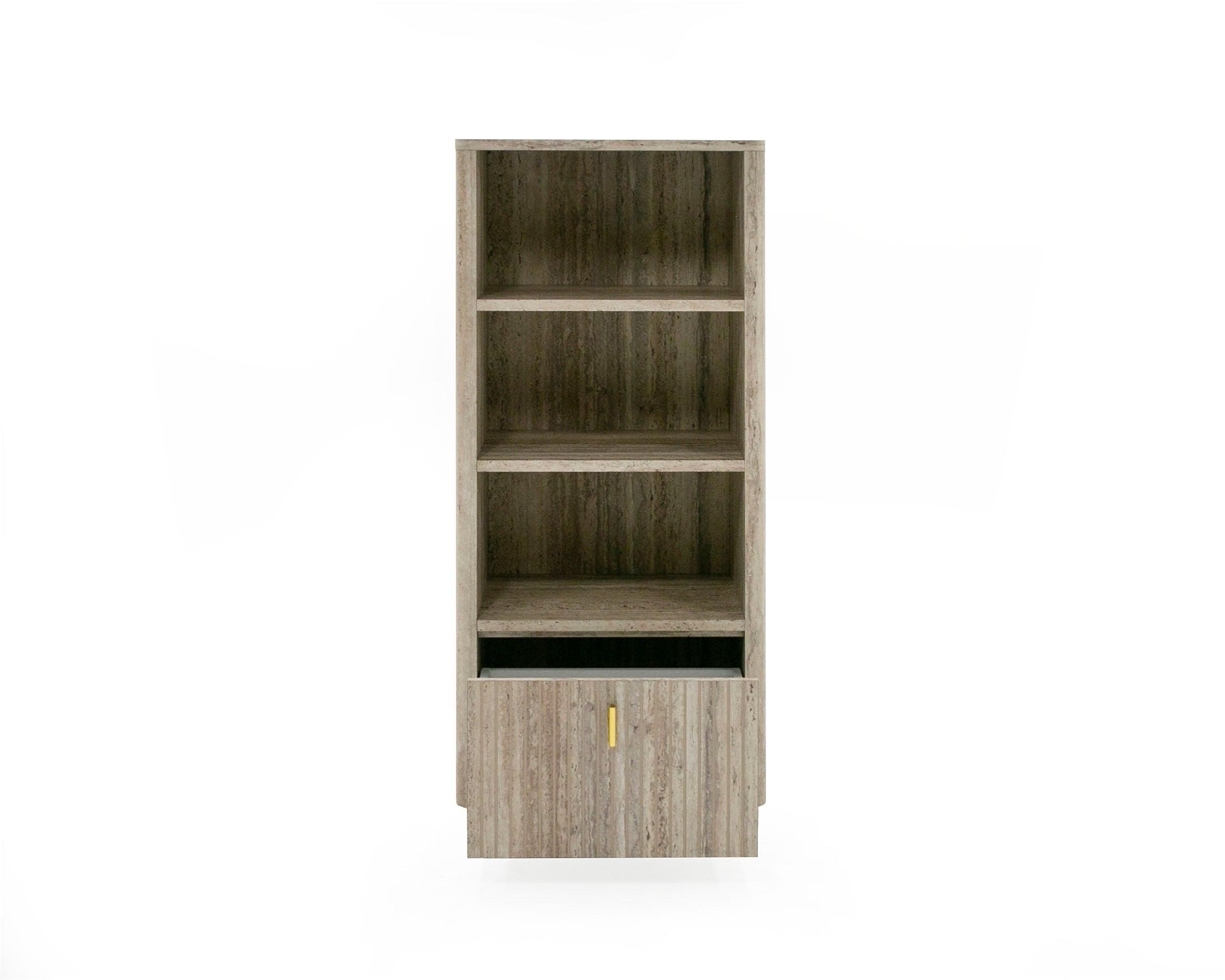 Nova Domus Roma Modern Faux Travertine Bookcase