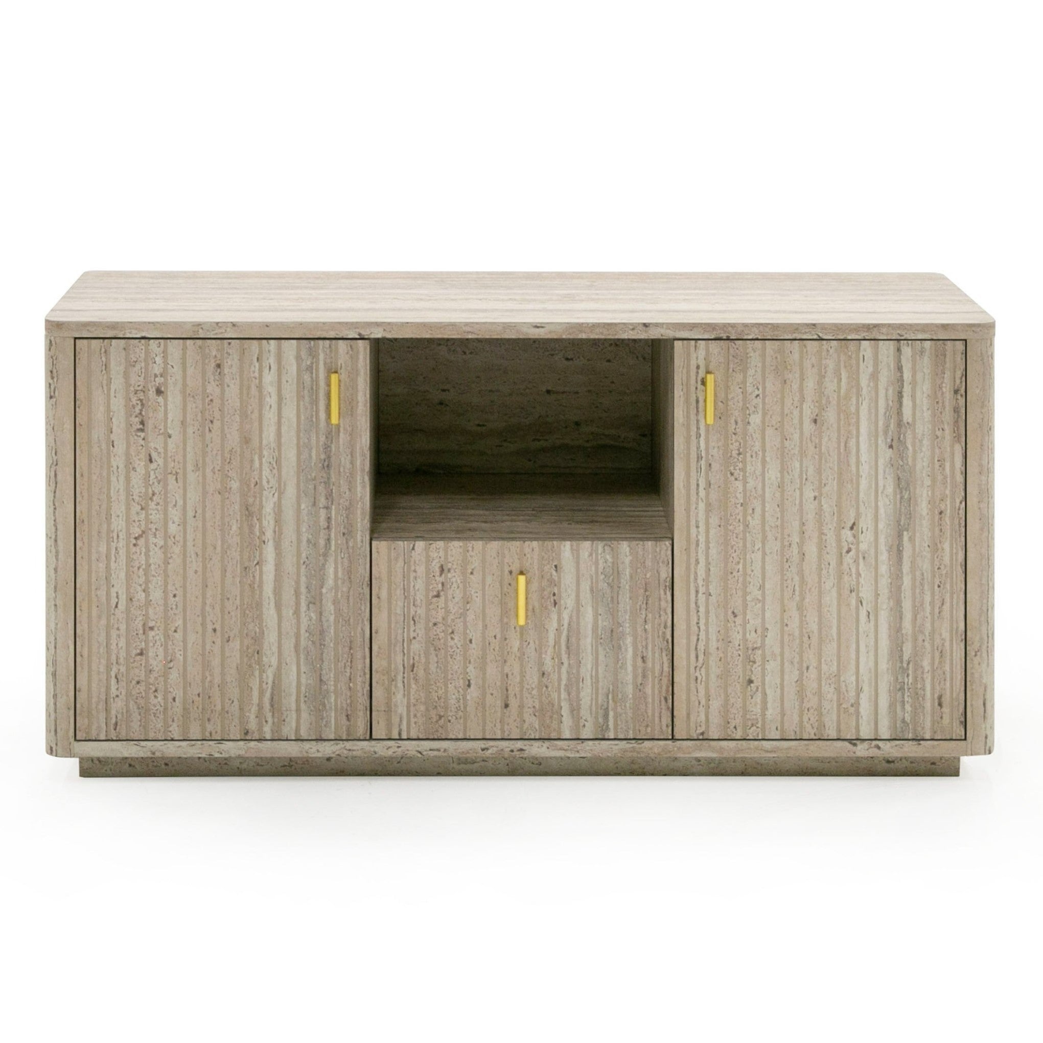 Roma Modern Faux Travertine and File Cabinet