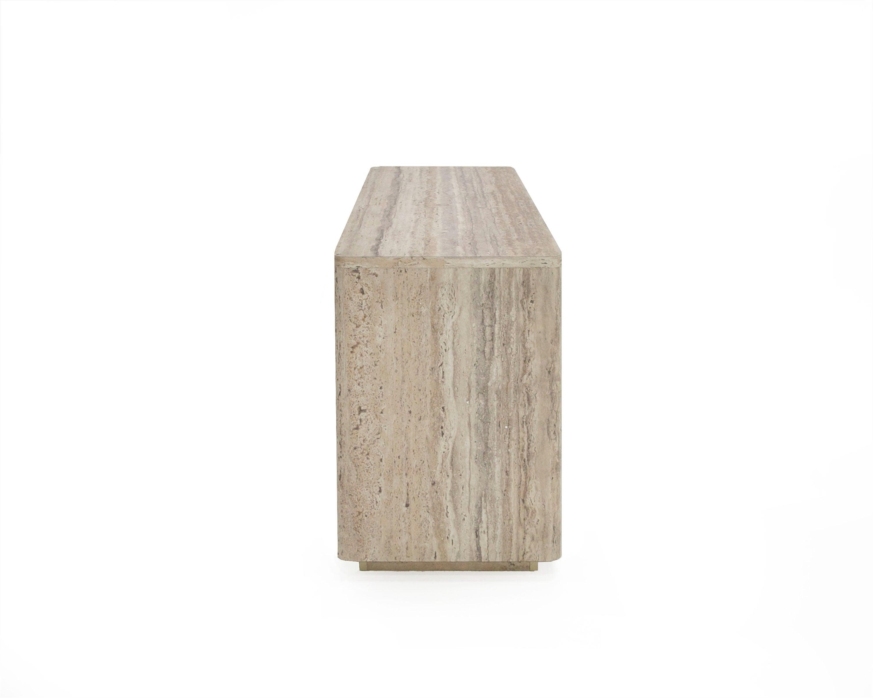 Roma Modern Faux Travertine and File Cabinet