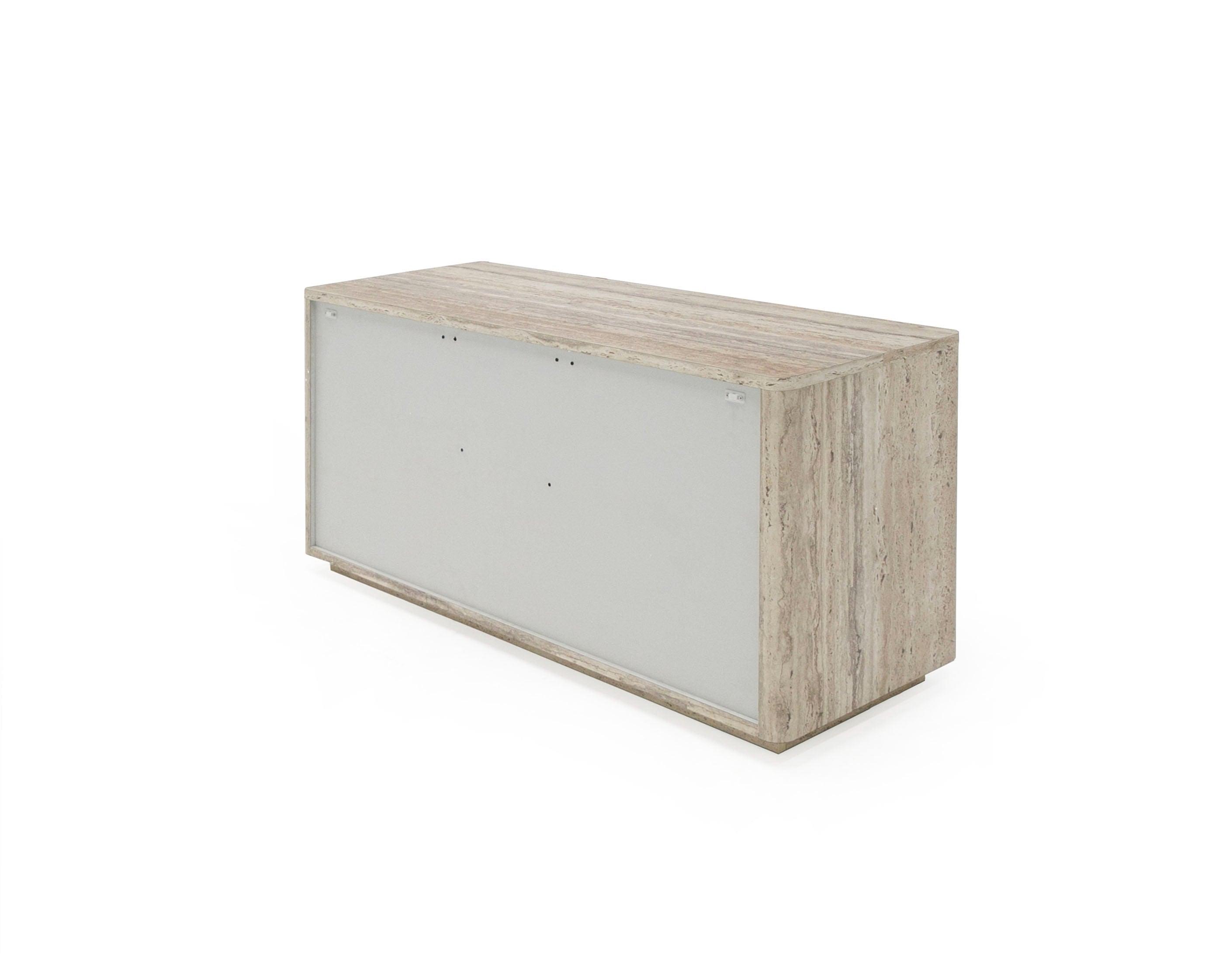 Roma Modern Faux Travertine and File Cabinet