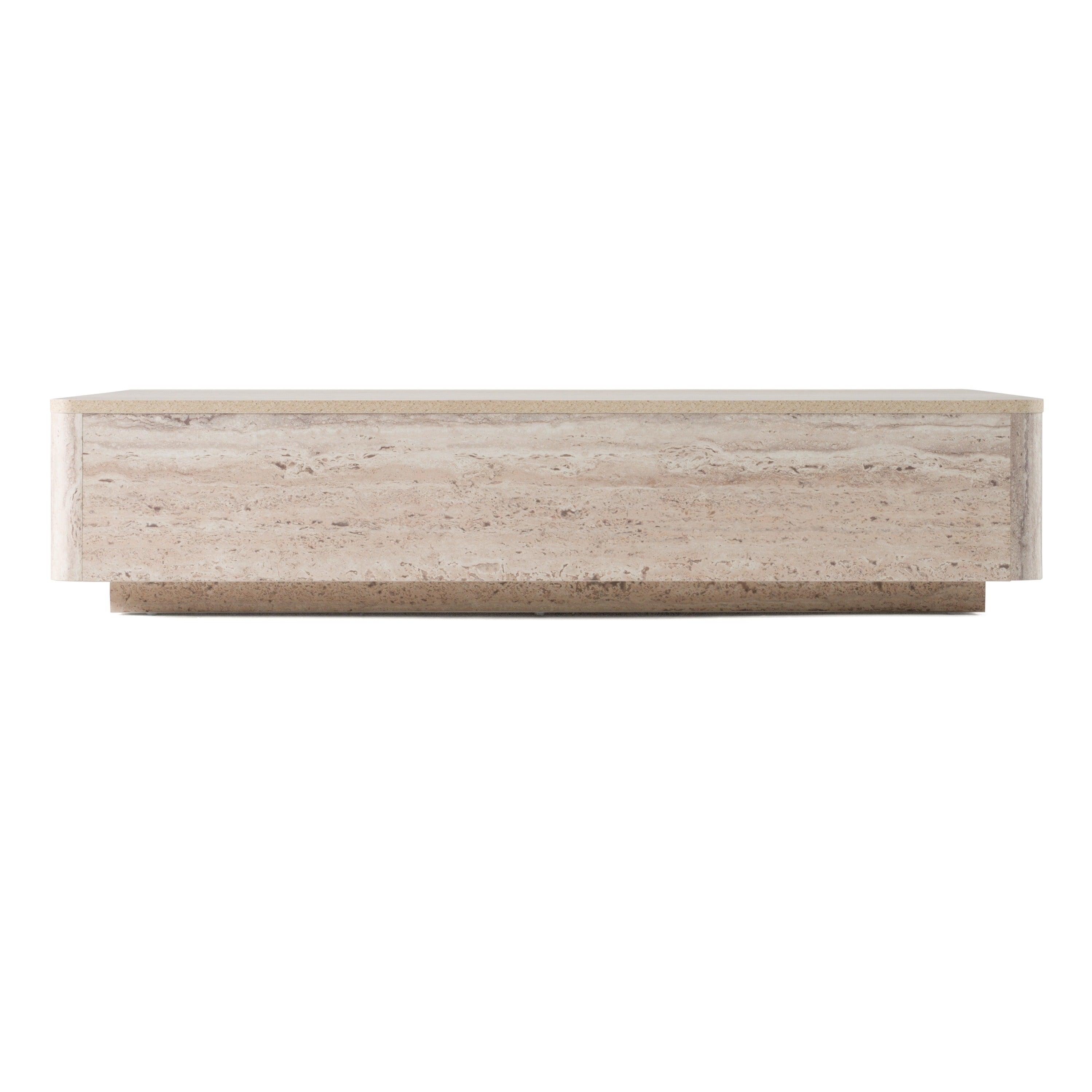 Nova Domus Roma Modern Faux Travertine Rectangular Coffee Table