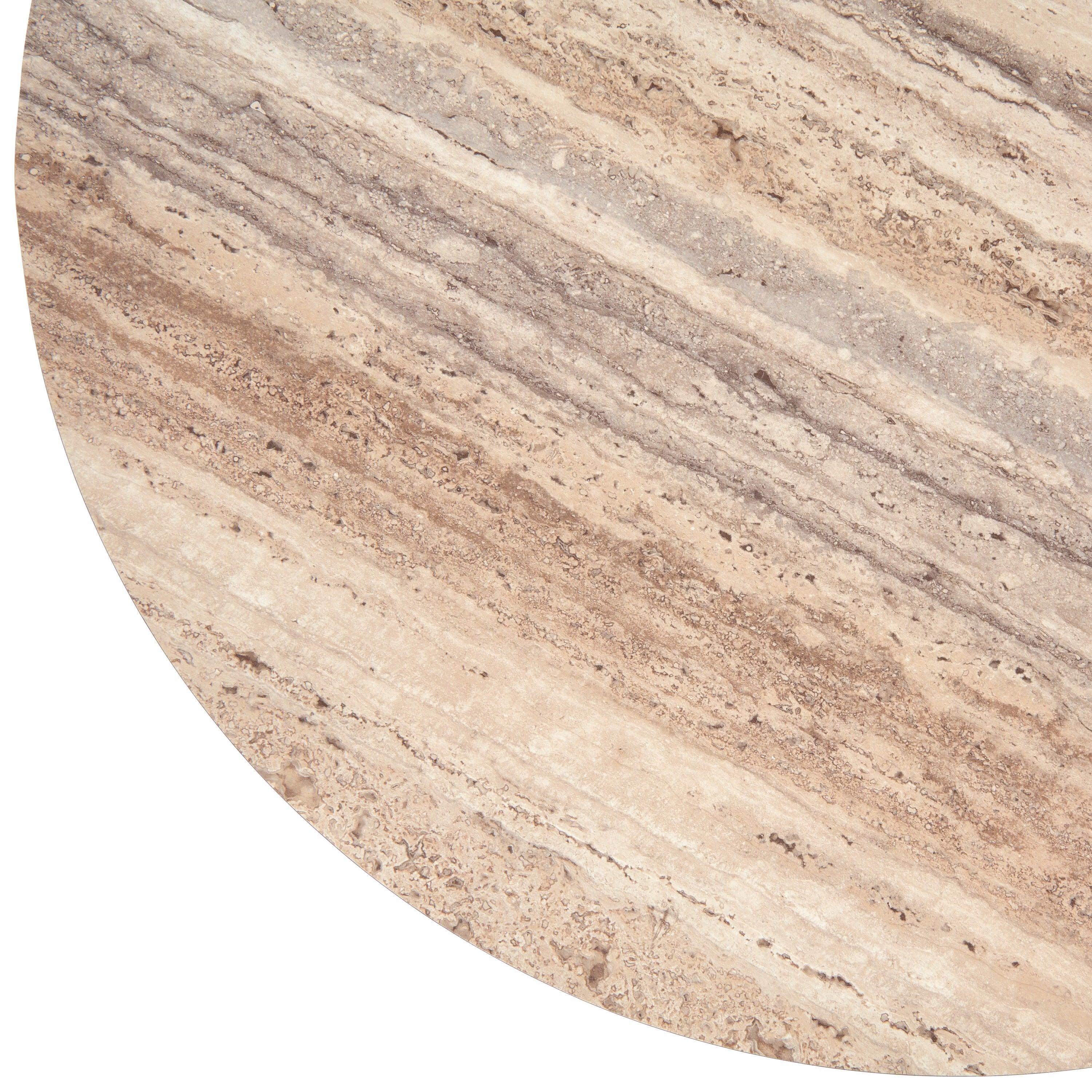 Roma Modern Faux Travertine Round Coffee Table