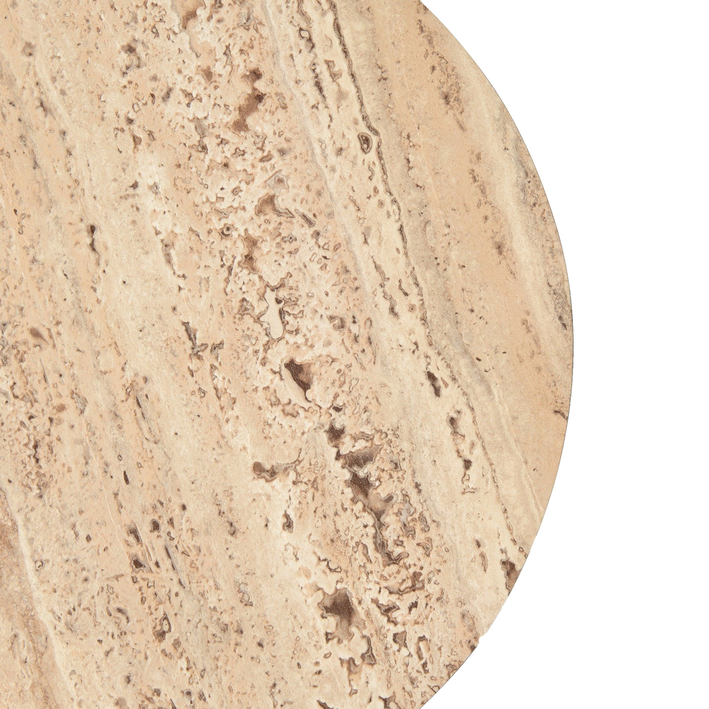 Roma Modern Faux Travertine Round End Table