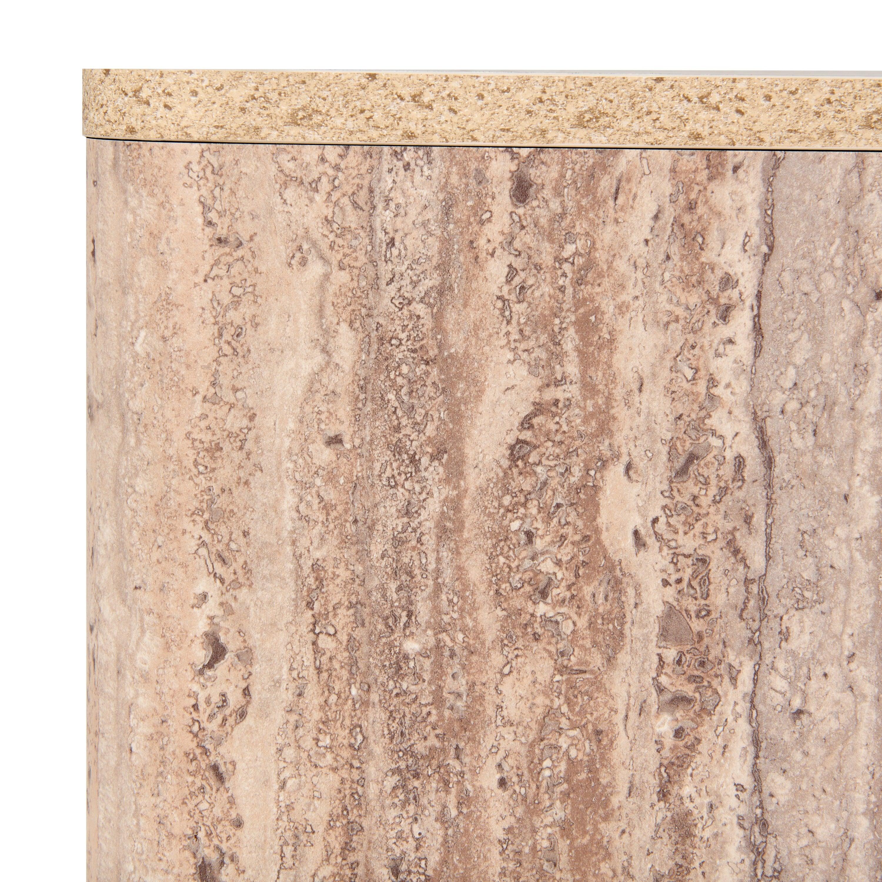 Roma Modern Faux Travertine Square Coffee Table