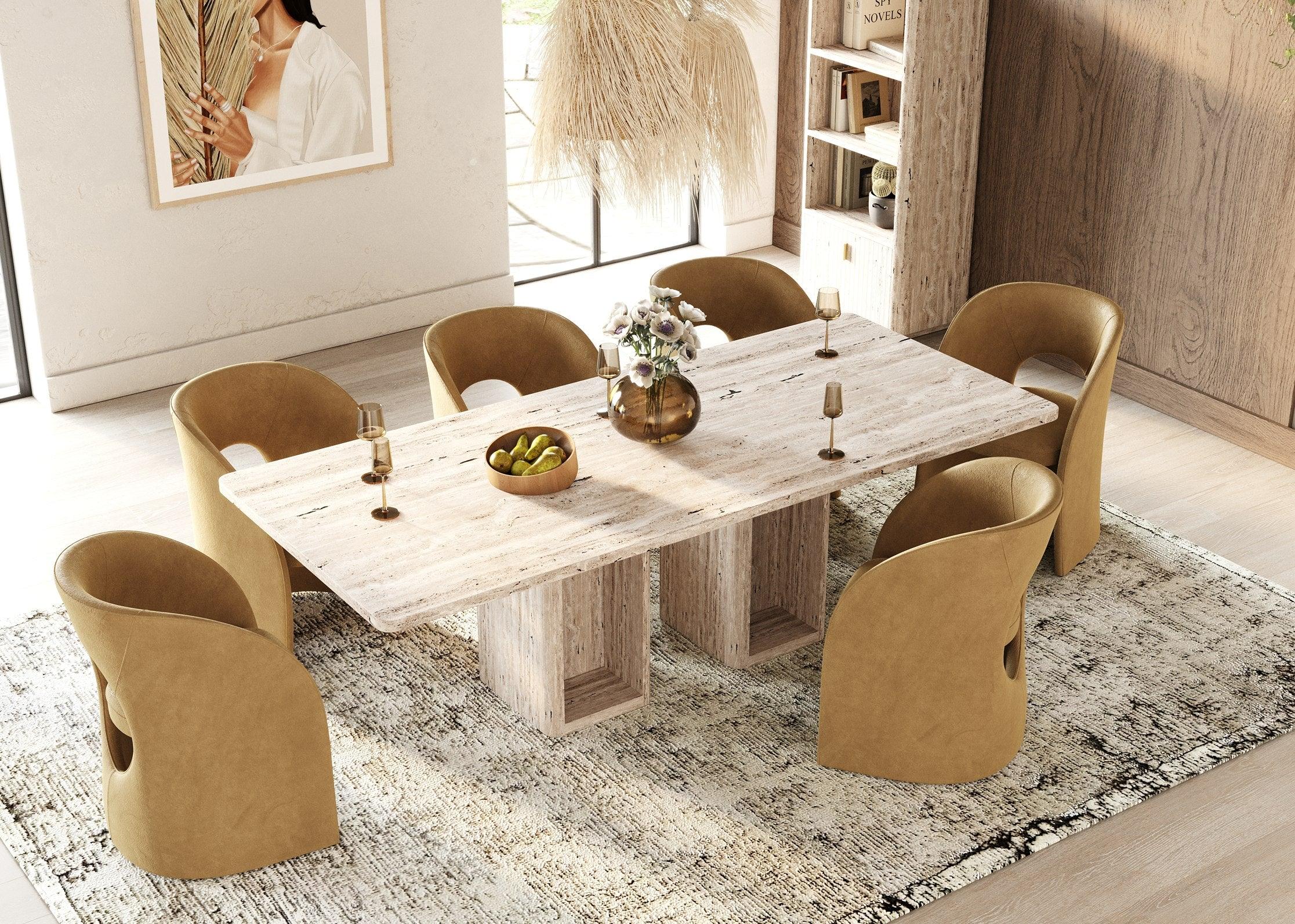 Nova Domus Roma Modern Travertine Rectangular Dining Table