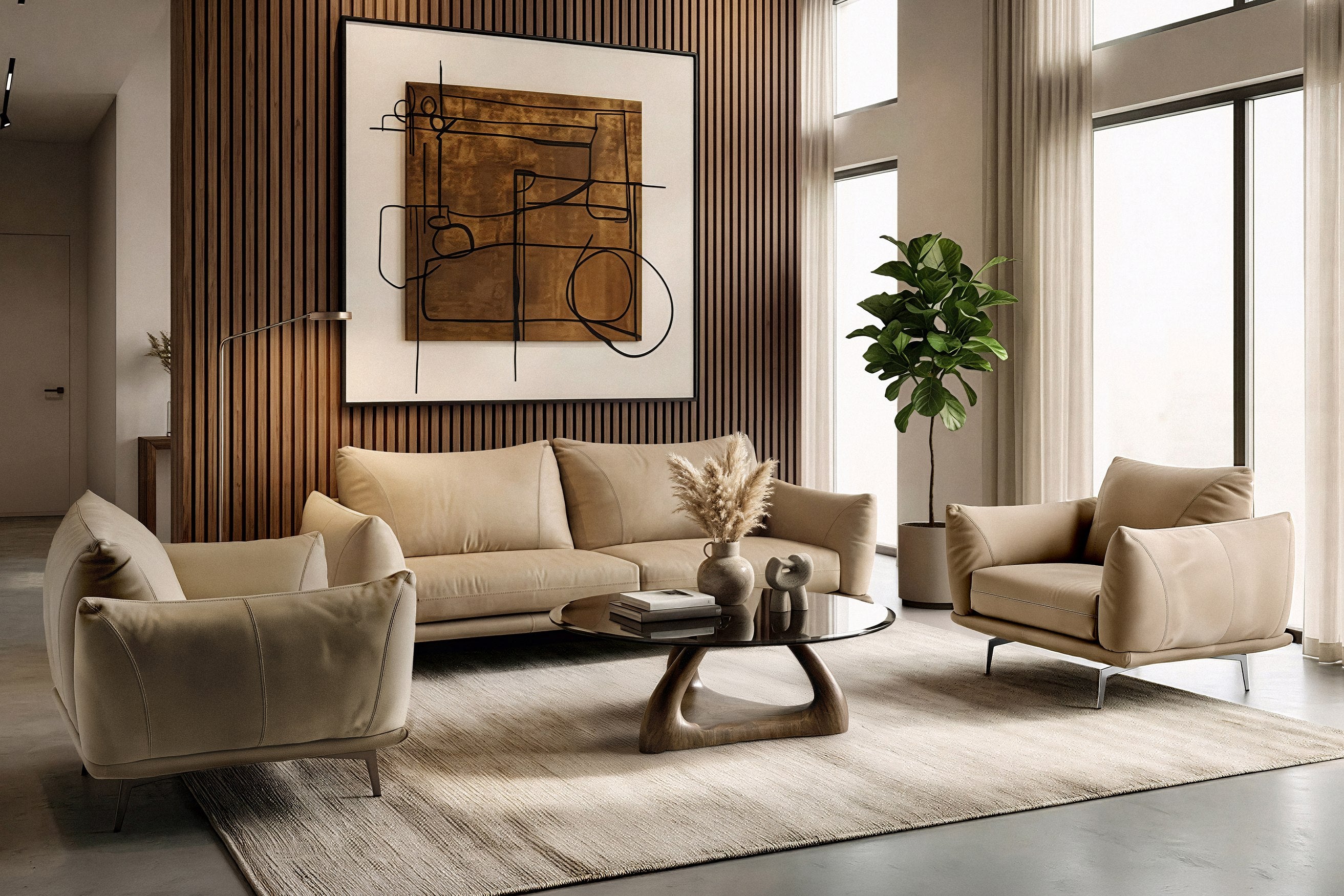 Saint Tropez Modern Italian Leather Sofa