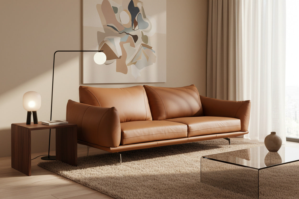 Saint Tropez Modern Italian Leather Sofa