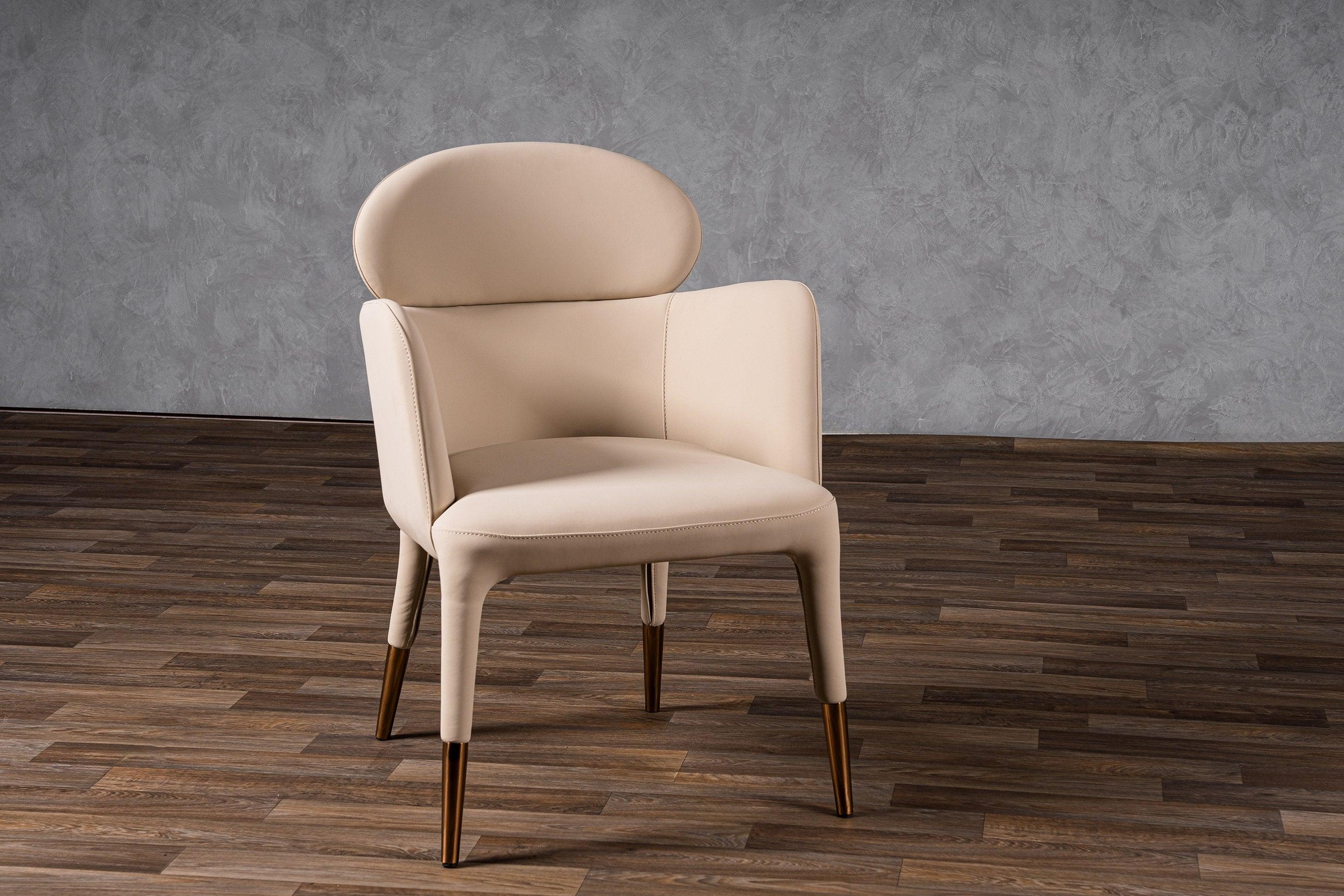 Modrest Shannon Modern Vegan Leather Rosegold Dining Chair
