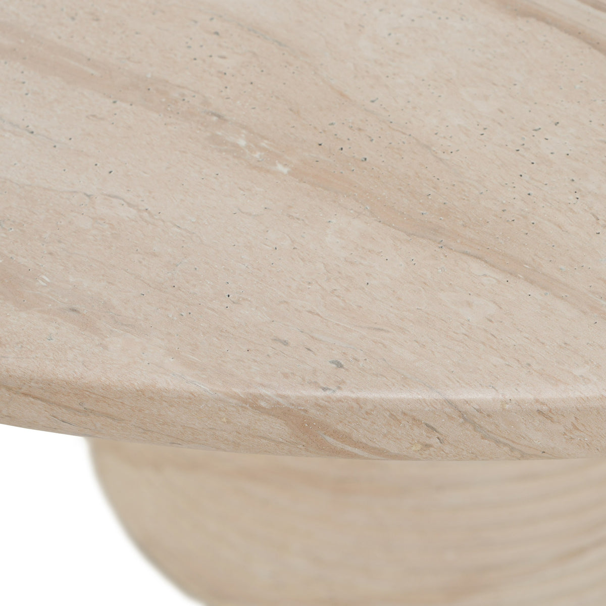 Sinai - Modern Faux Travertine Concrete Round Dining Table