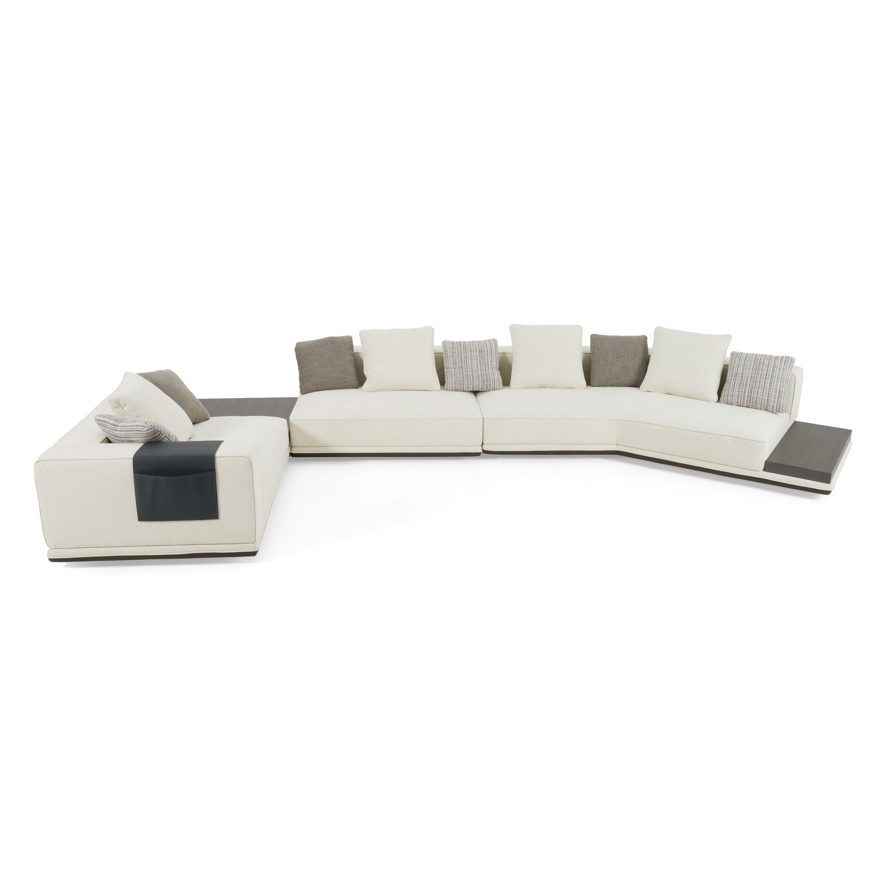 Siret Modern Fabric Modular Sectional Sofa W/ Coffee Table