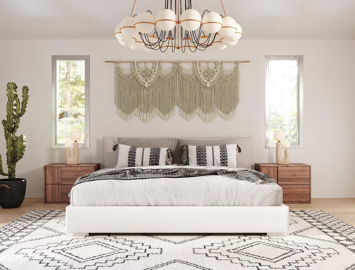 Nova Domus Sogno Italian Modern Fabric Low Headboard Bed