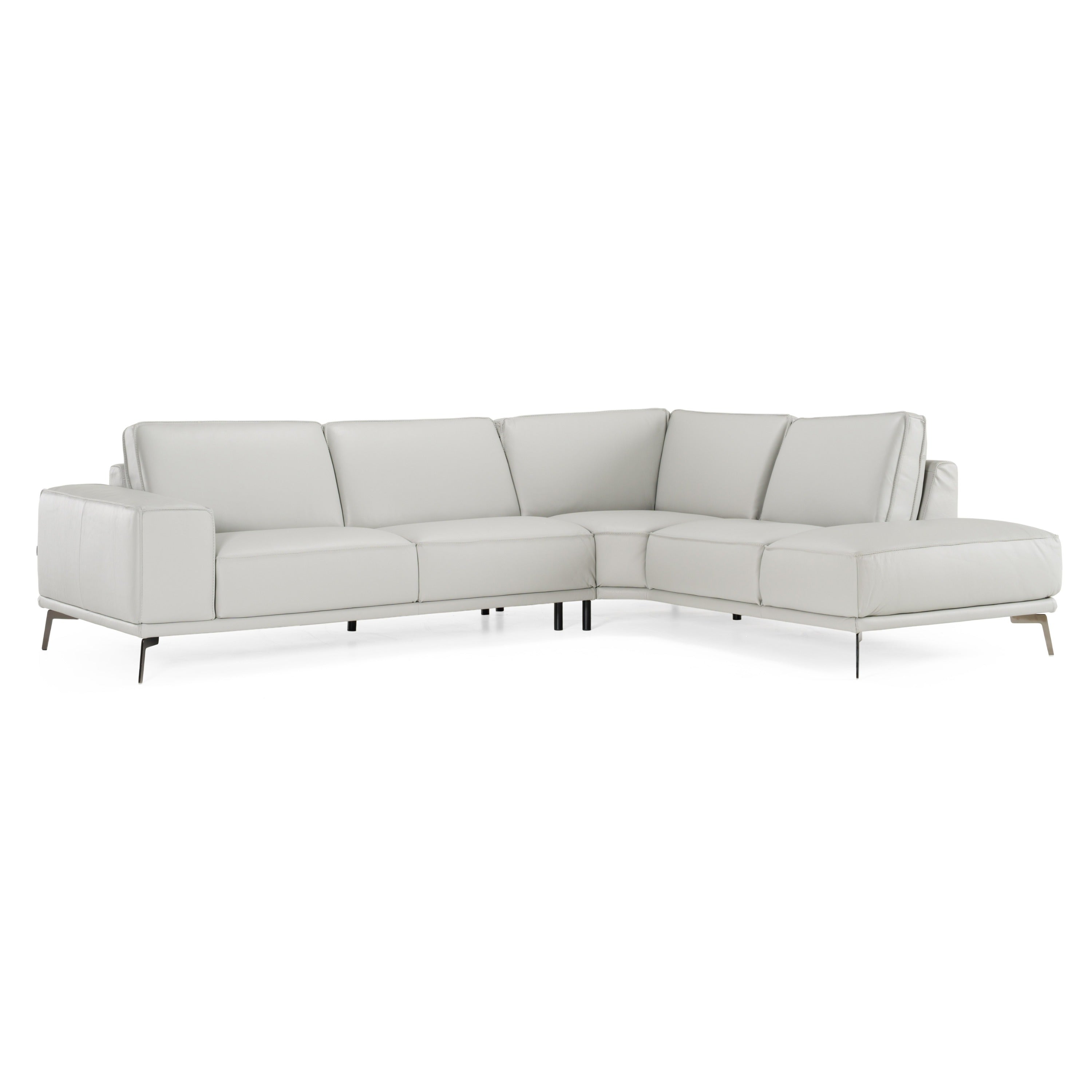 Soho Italian Right Facing Nirvana Leather Sectional Sofa