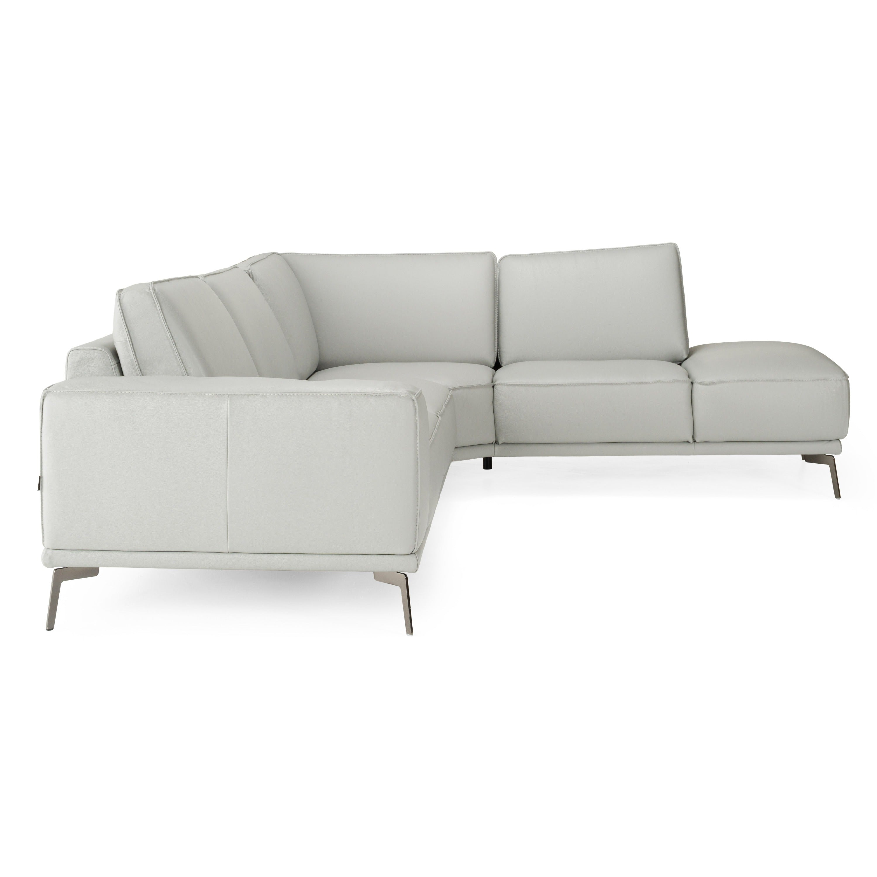 Soho Italian Right Facing Nirvana Leather Sectional Sofa